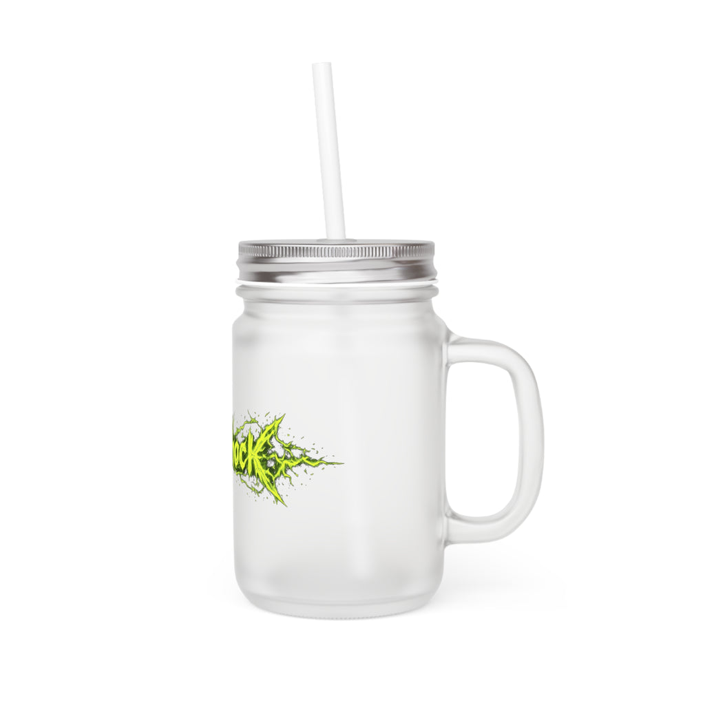 Aftershock Mason Jar Tumbler with Straw — Neon Splash Drink Jar