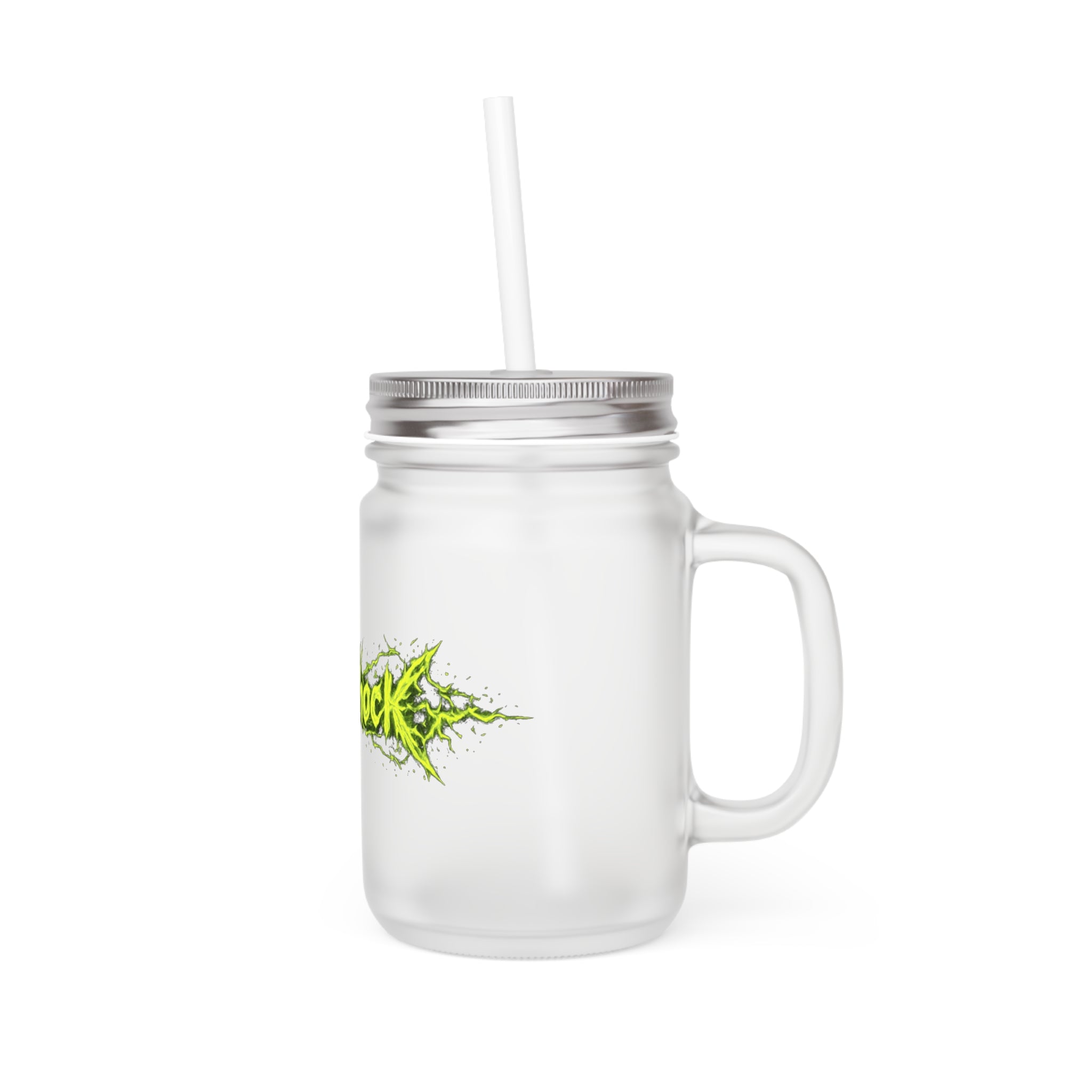 Aftershock Mason Jar Tumbler with Straw — Neon Splash Drink Jar