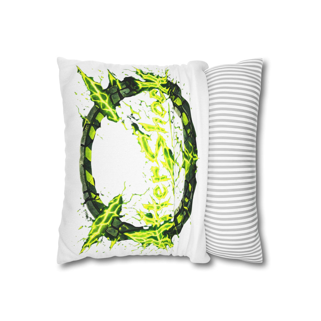 AfterShock Neon Lightning Circle Pillowcase — Spun Polyester Square Throw Pillow Cover