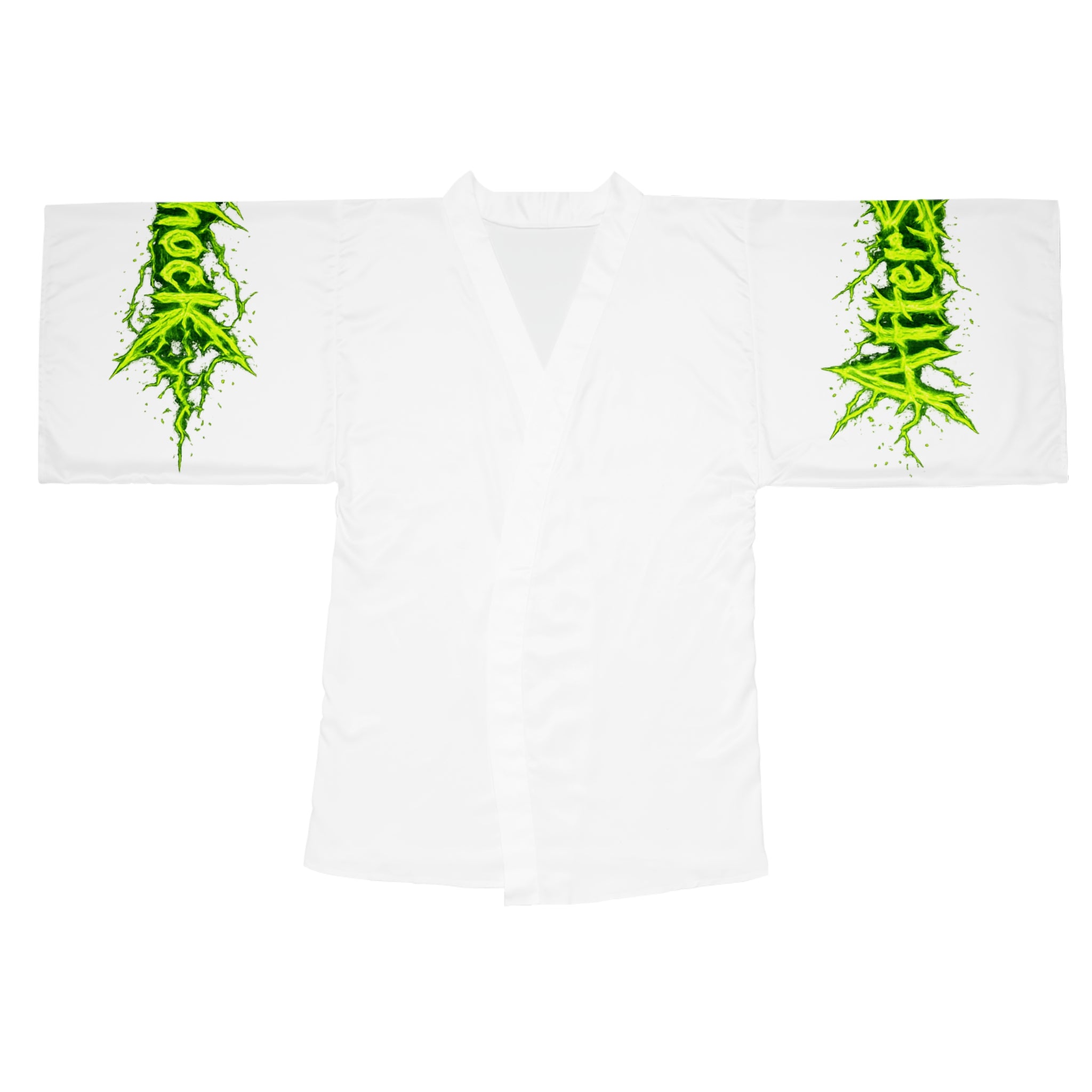 Kimono Robe — Green Grunge 'Aftershock' Logo AOP