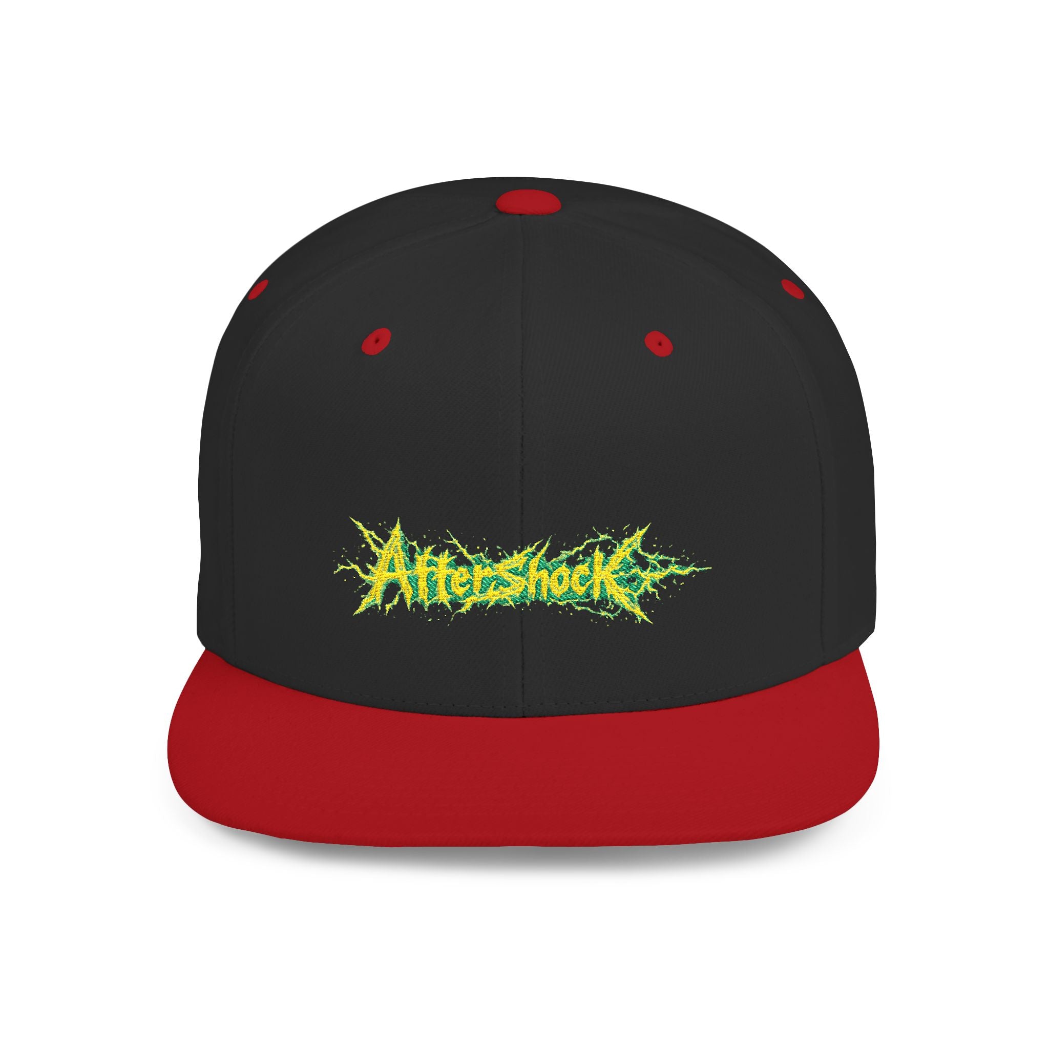 Flat Bill Snapback Hat — "Aftershock" Neon Splatter Streetwear Cap