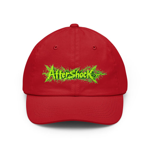 Aftershock Dad Hat — Neon Green Graffiti Baseball Cap