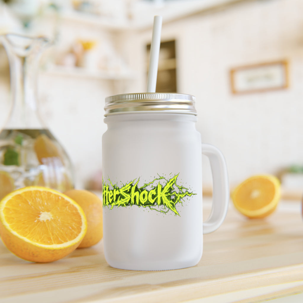 Aftershock Mason Jar Tumbler with Straw — Neon Splash Drink Jar
