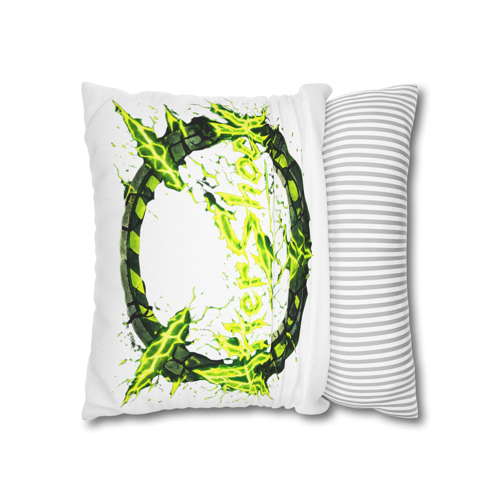 AfterShock Neon Lightning Circle Pillowcase — Spun Polyester Square Throw Pillow Cover