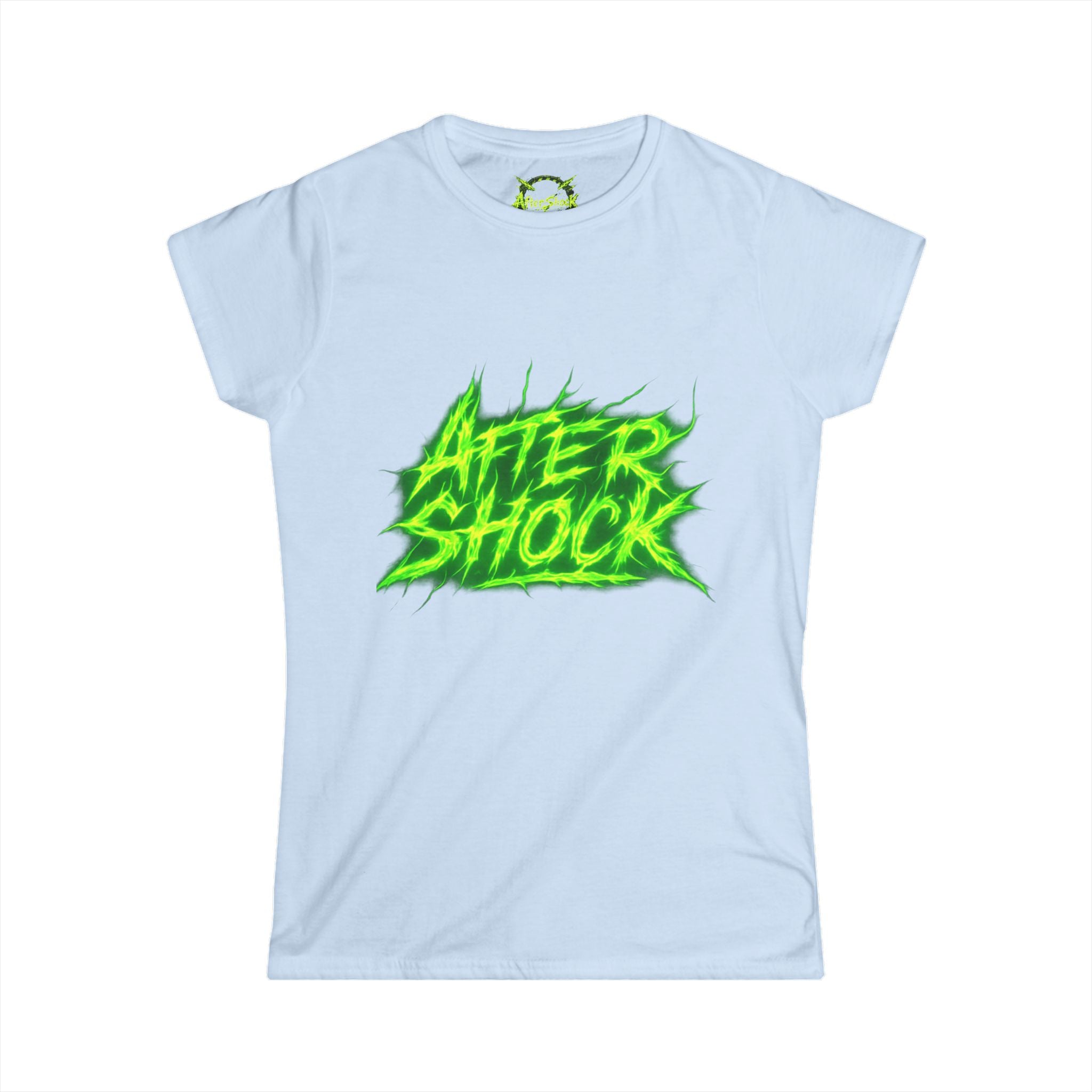 Aftershock Graphic Tee — Neon Green Grunge Women's T-Shirt