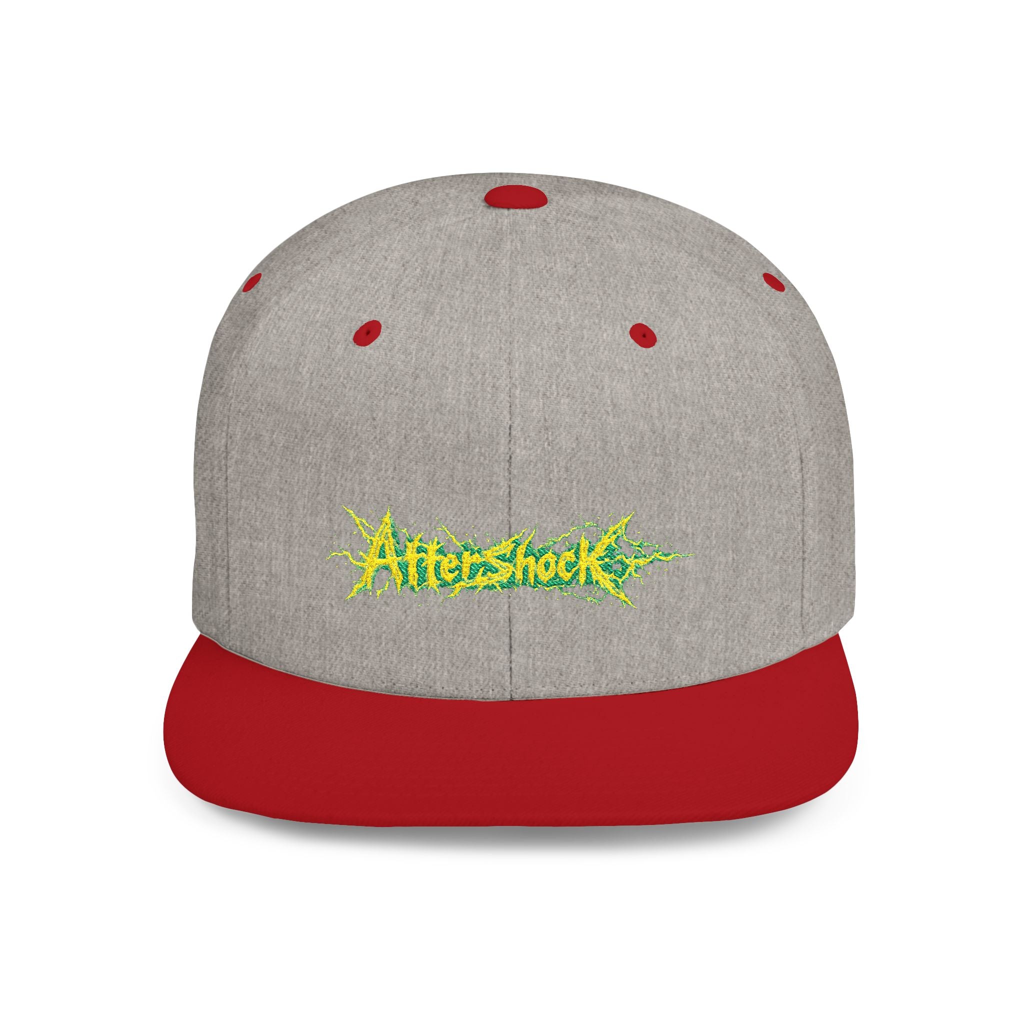 Flat Bill Snapback Hat — "Aftershock" Neon Splatter Streetwear Cap