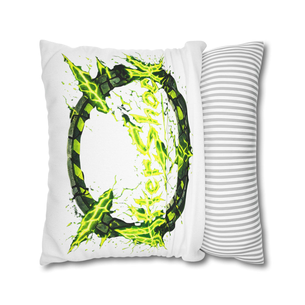 AfterShock Neon Lightning Circle Pillowcase — Spun Polyester Square Throw Pillow Cover