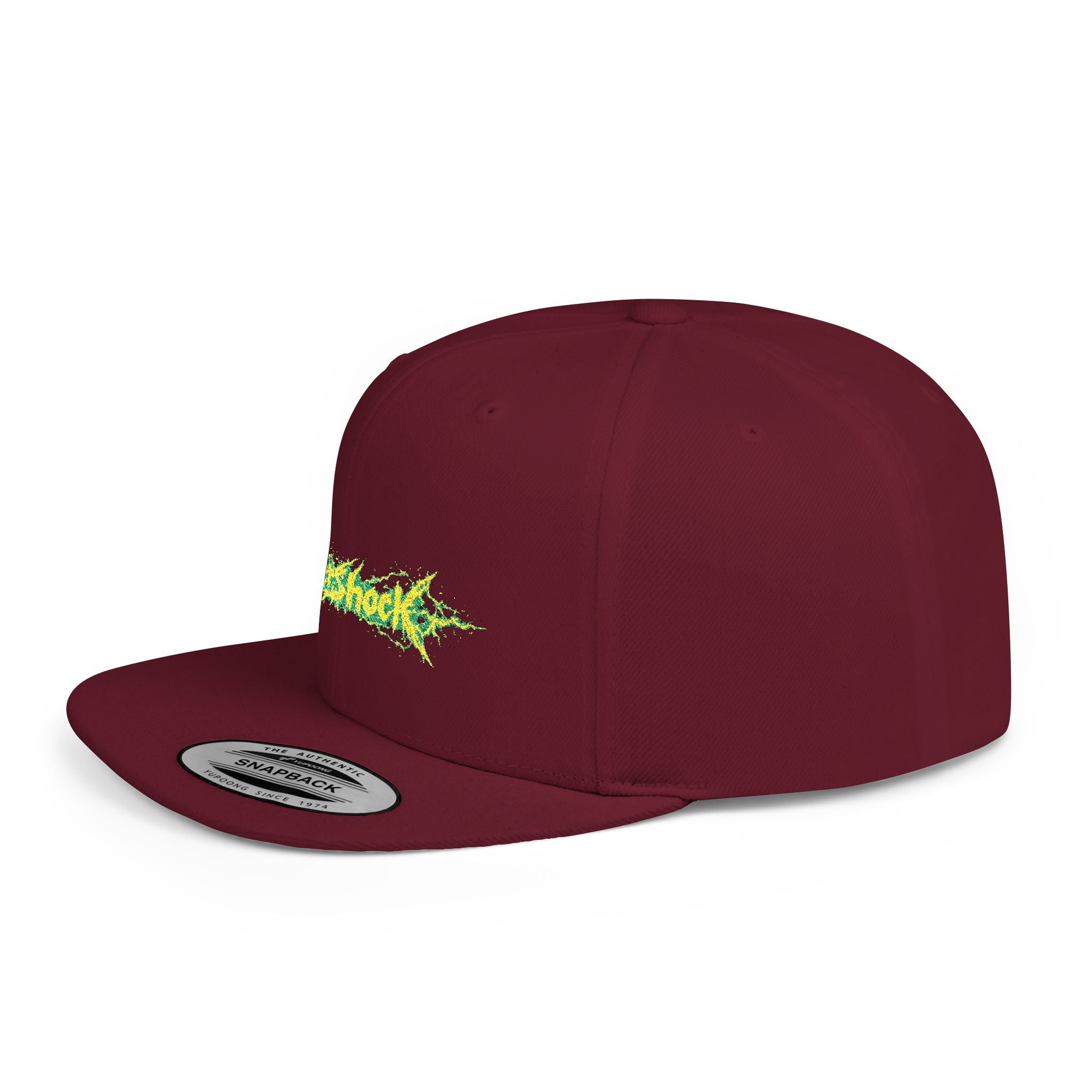Flat Bill Snapback Hat — "Aftershock" Neon Splatter Streetwear Cap