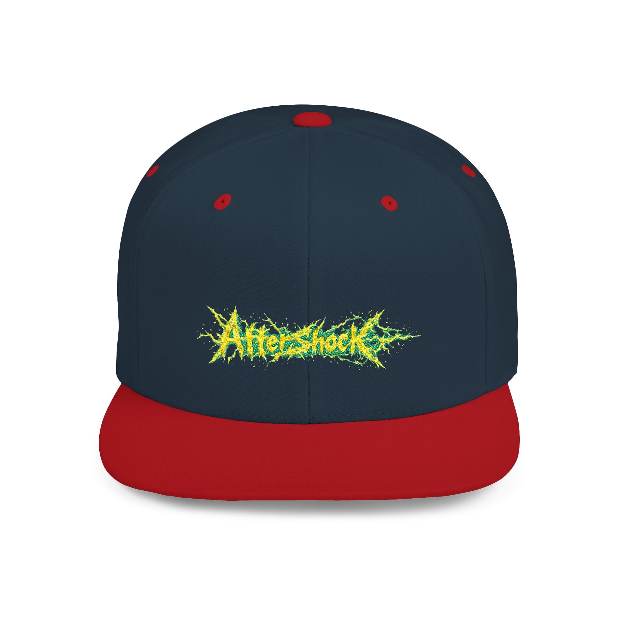 Flat Bill Snapback Hat — "Aftershock" Neon Splatter Streetwear Cap