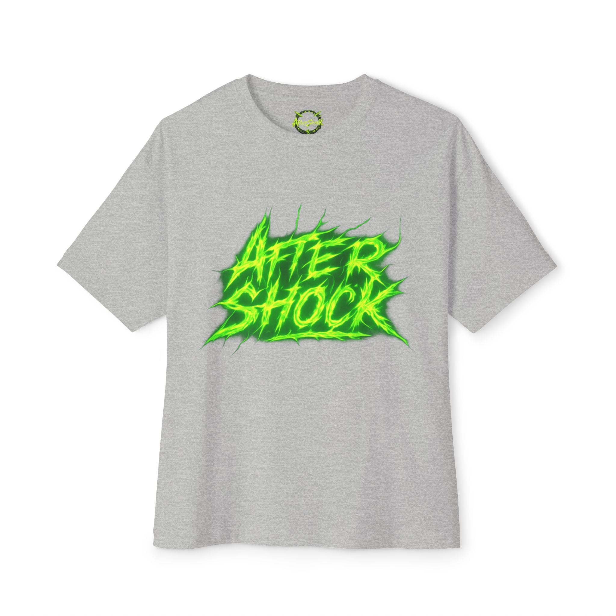 Aftershock Graphic Tee — Neon Green Skate/Punk Oversized Shirt