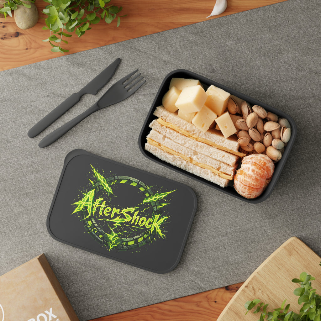 Bento Box — "AfterShock" Neon Green Gaming Lunchbox (PLA with Band & Utensils)