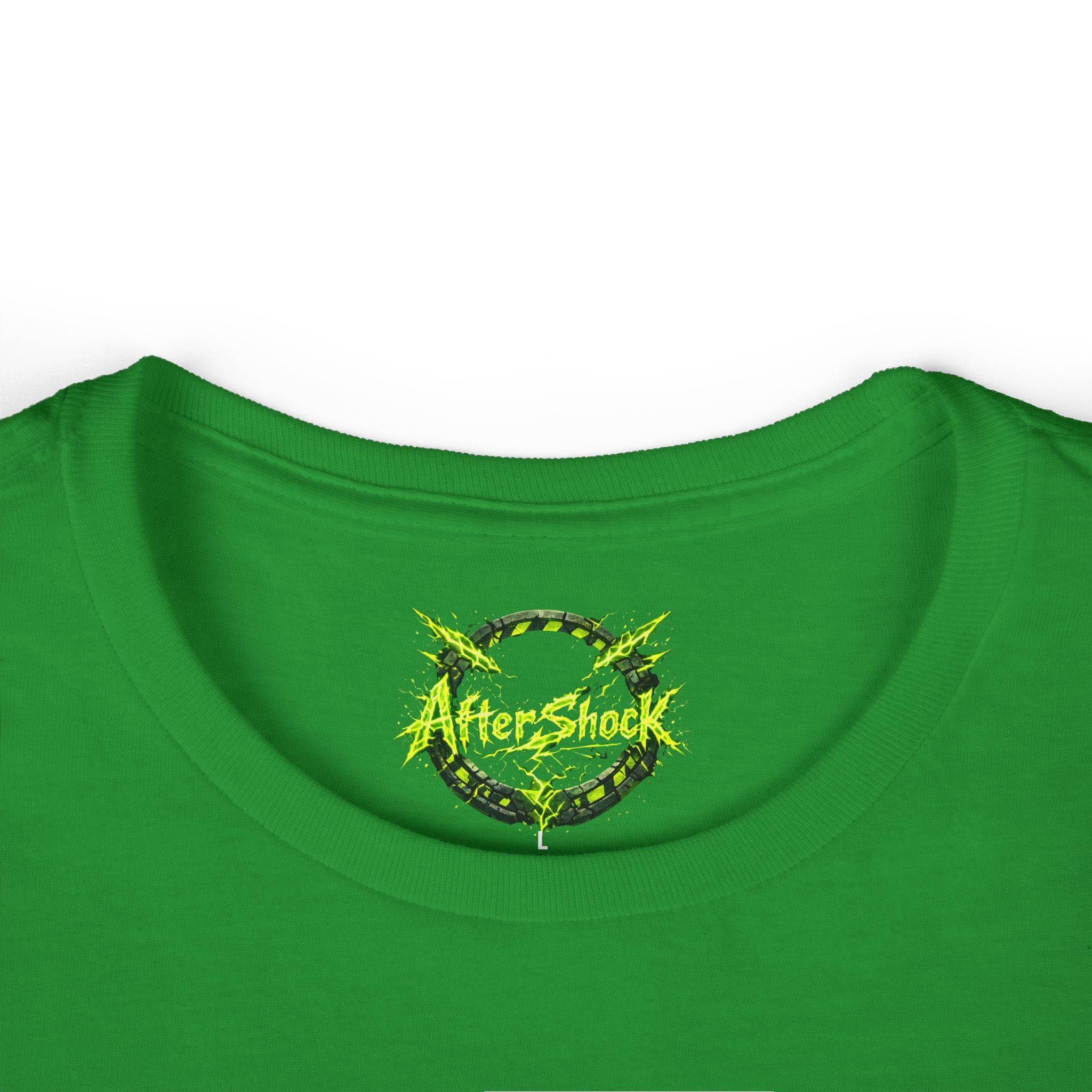 Aftershock Graphic Tee — Neon Green Grunge Women's T-Shirt