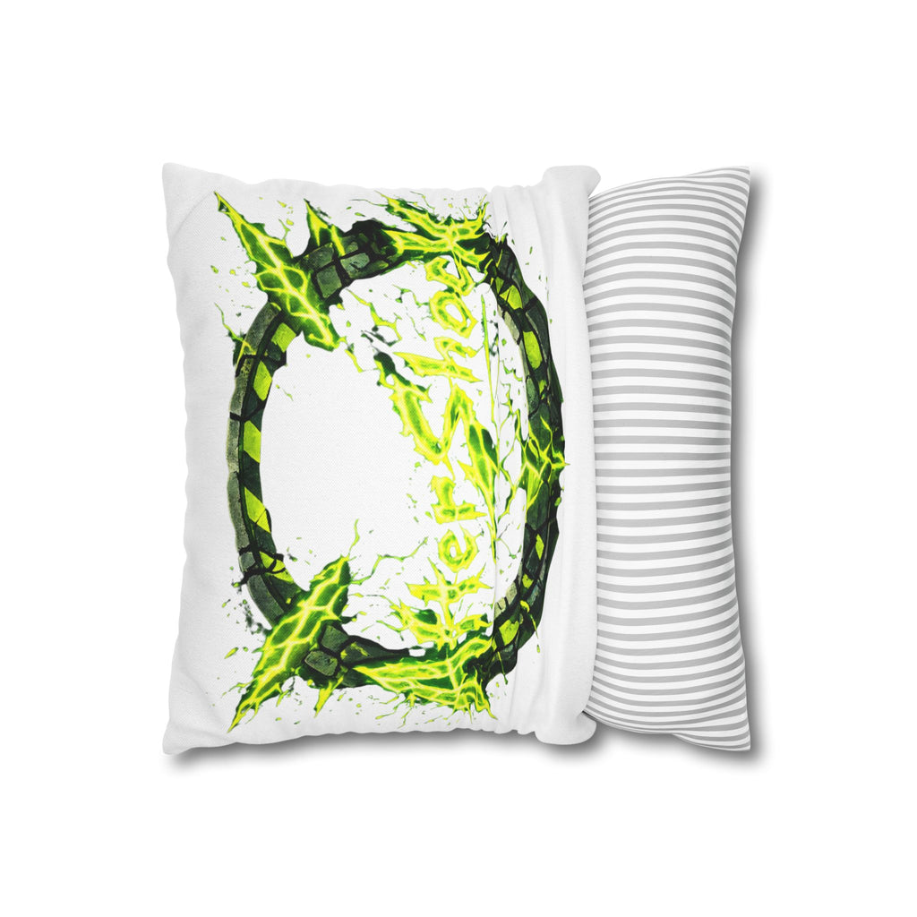 AfterShock Neon Lightning Circle Pillowcase — Spun Polyester Square Throw Pillow Cover