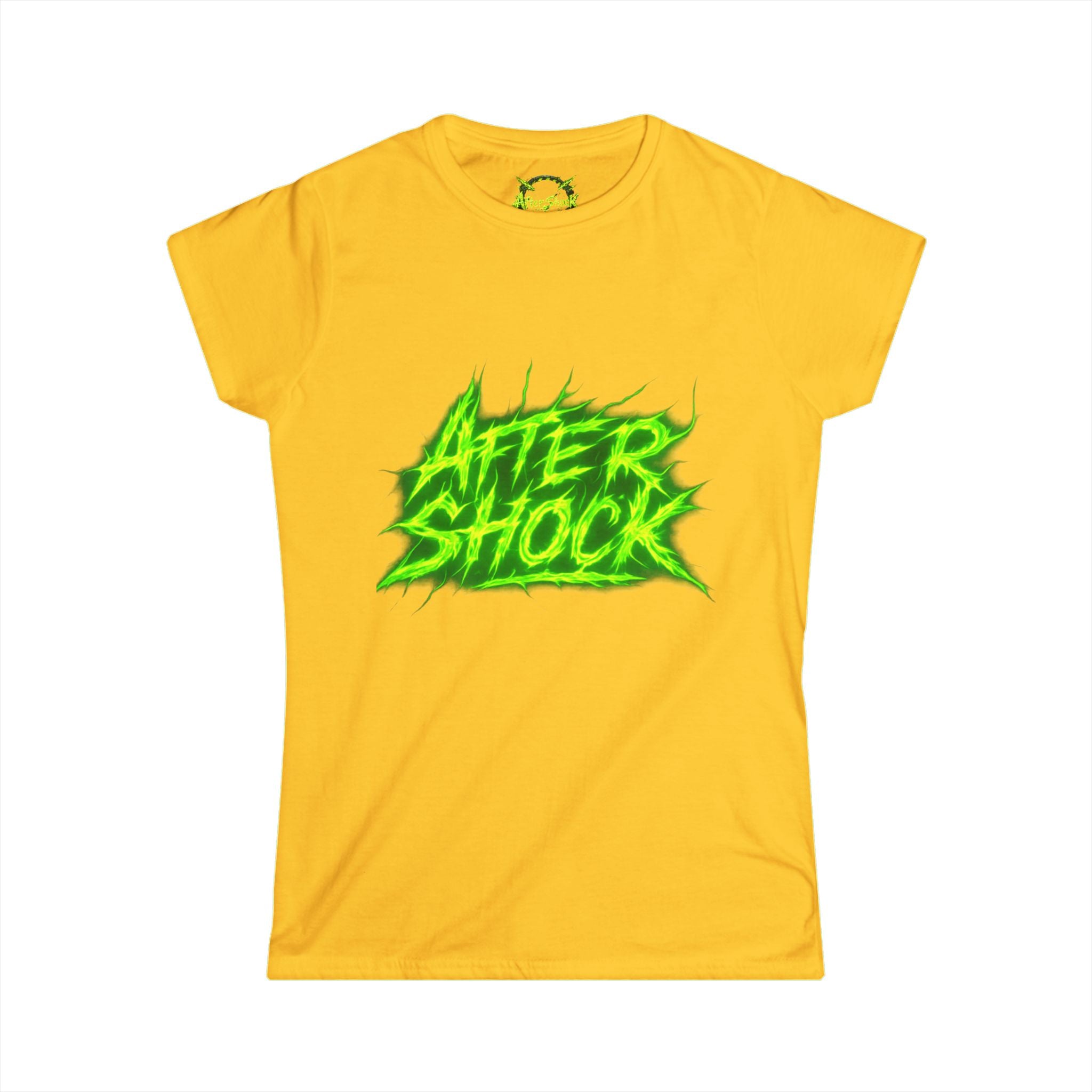 Aftershock Graphic Tee — Neon Green Grunge Women's T-Shirt