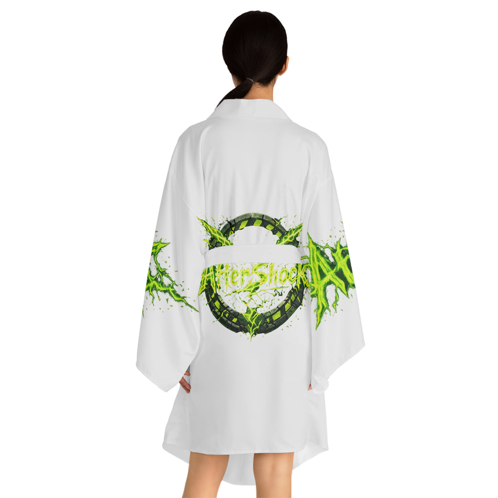 Kimono Robe — Green Grunge 'Aftershock' Logo AOP