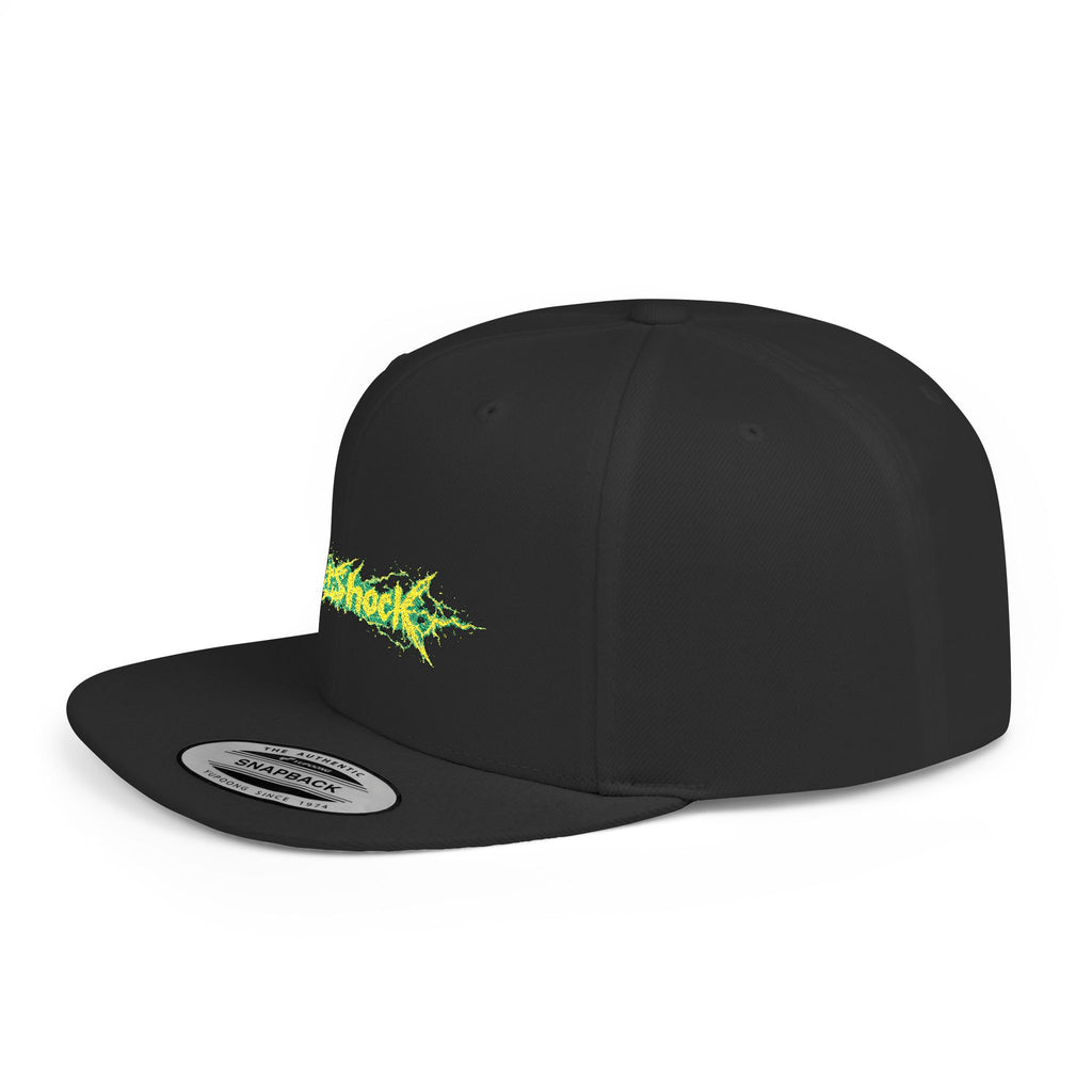 Flat Bill Snapback Hat — "Aftershock" Neon Splatter Streetwear Cap