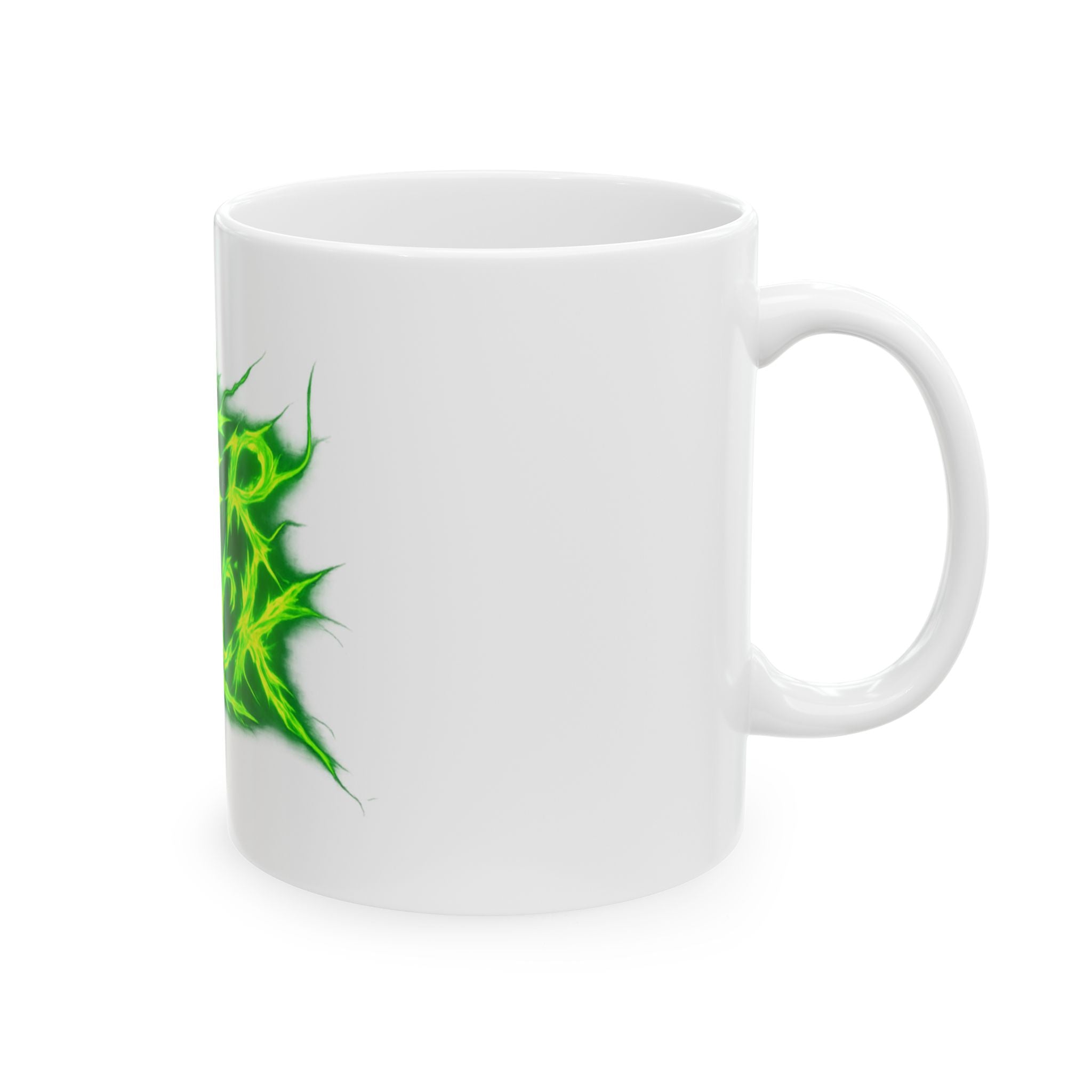 Aftershock Ceramic Mug - Neon Green Electric Logo Coffee Cup (11oz & 15oz)
