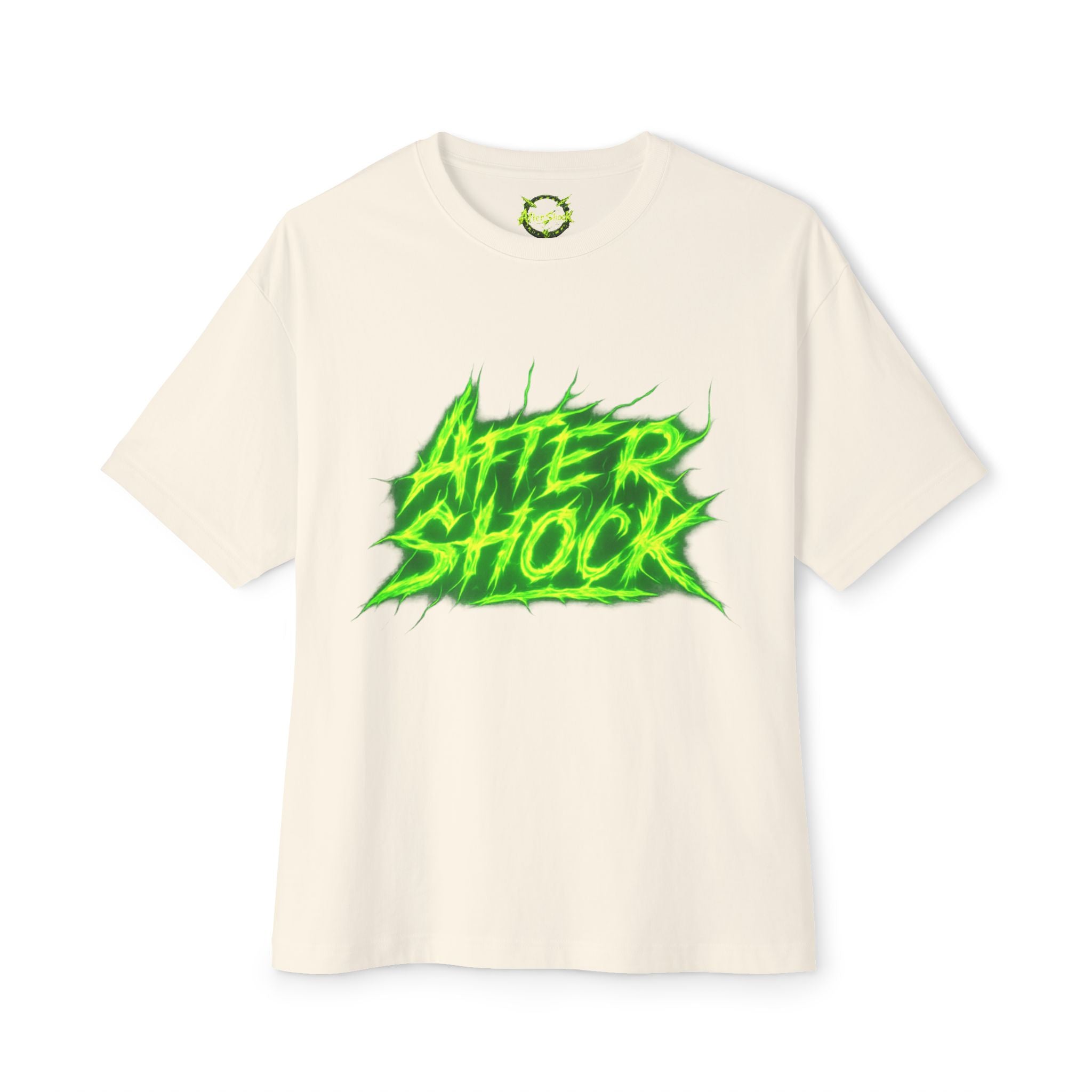 Aftershock Graphic Tee — Neon Green Skate/Punk Oversized Shirt