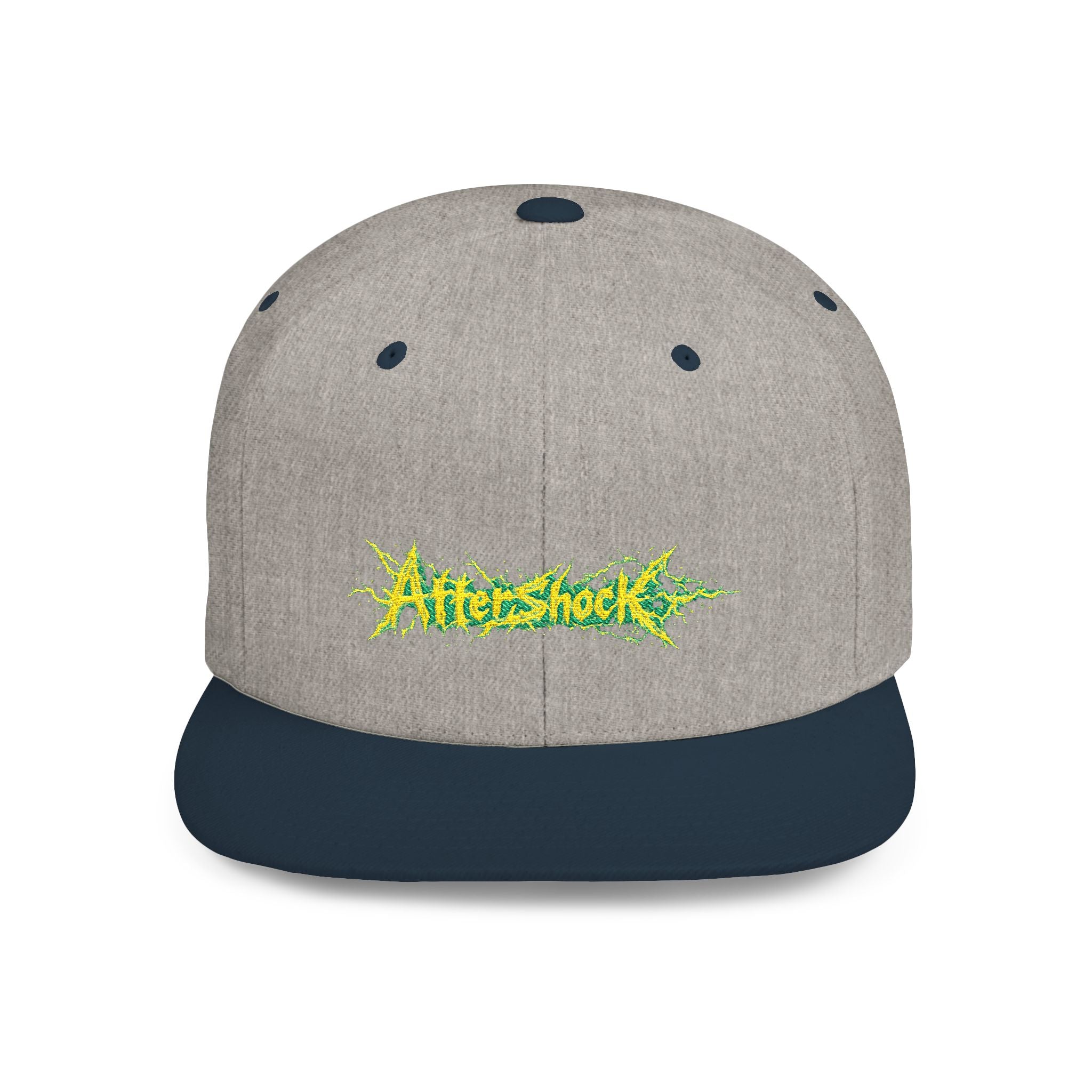 Flat Bill Snapback Hat — "Aftershock" Neon Splatter Streetwear Cap