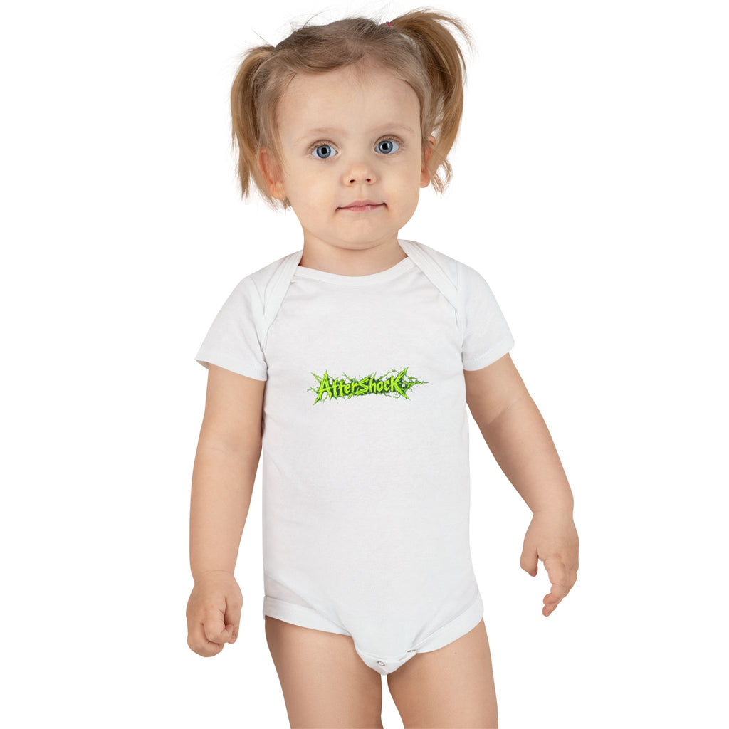 Onesie — 'AfterShock' Neon Green Logo Baby Bodysuit