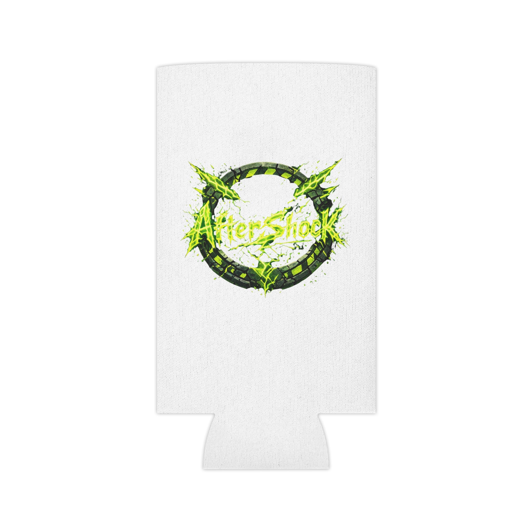 Can Cooler — Neon Green After Shock Logo Cooler (beer koozie)