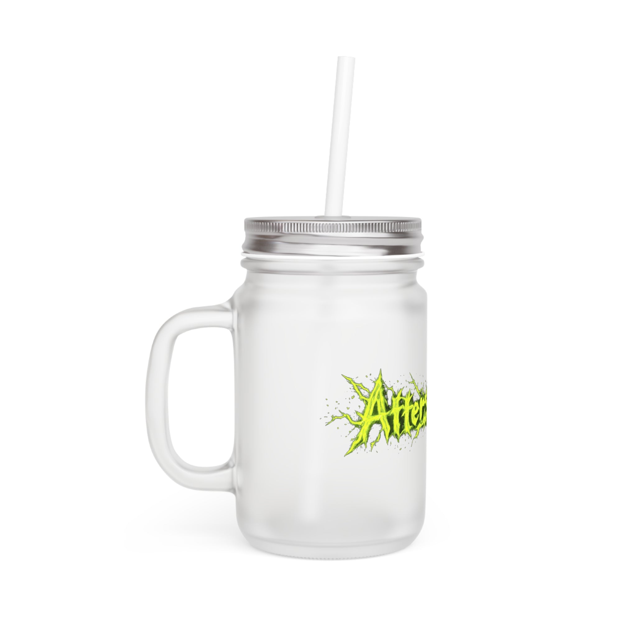Aftershock Mason Jar Tumbler with Straw — Neon Splash Drink Jar