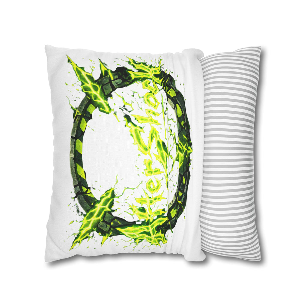 AfterShock Neon Lightning Circle Pillowcase — Spun Polyester Square Throw Pillow Cover