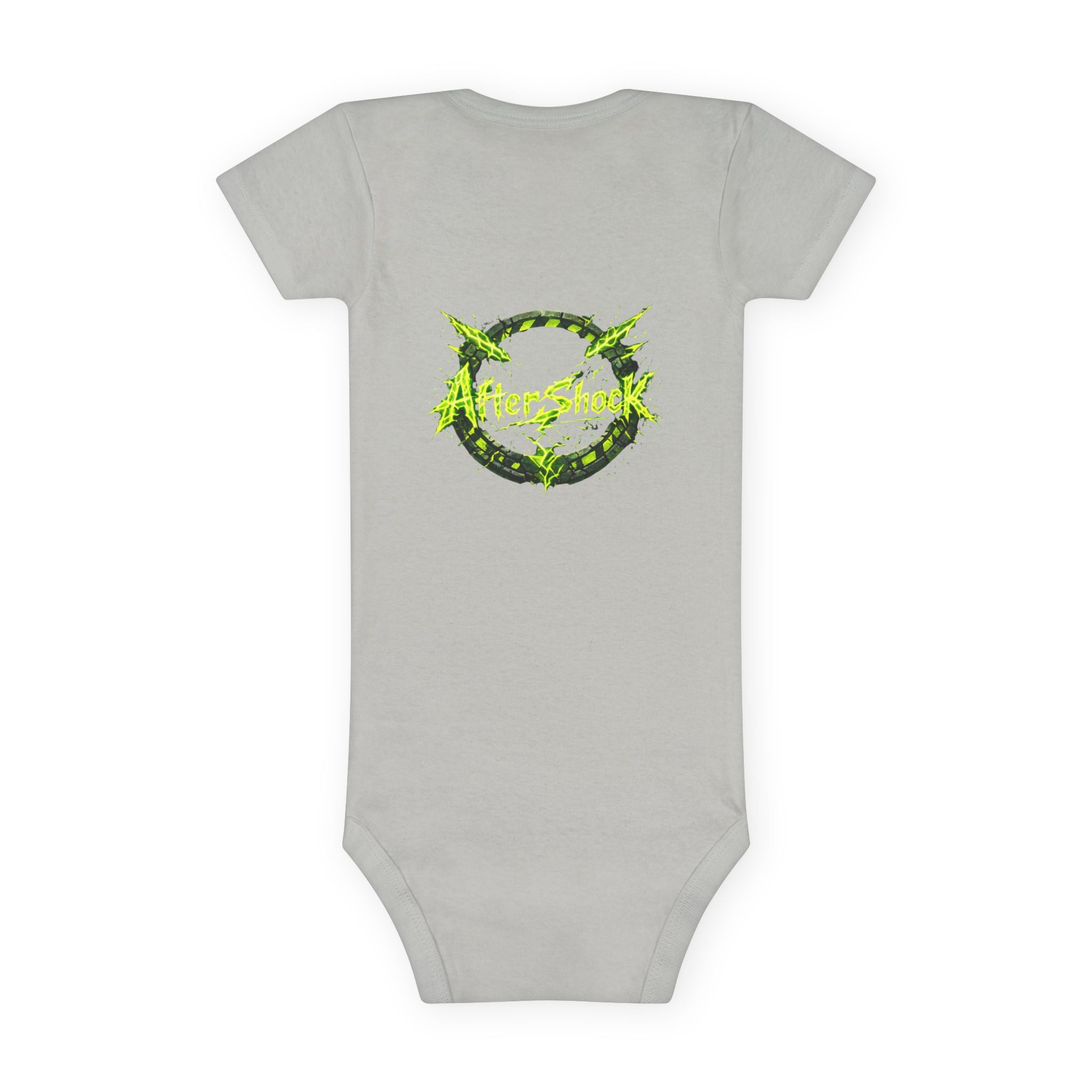 Onesie — 'AfterShock' Neon Green Logo Baby Bodysuit
