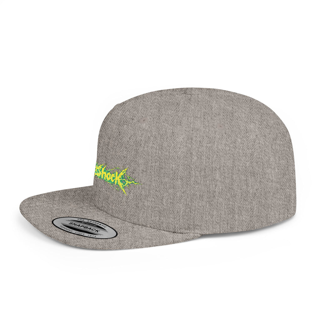 Flat Bill Snapback Hat — "Aftershock" Neon Splatter Streetwear Cap