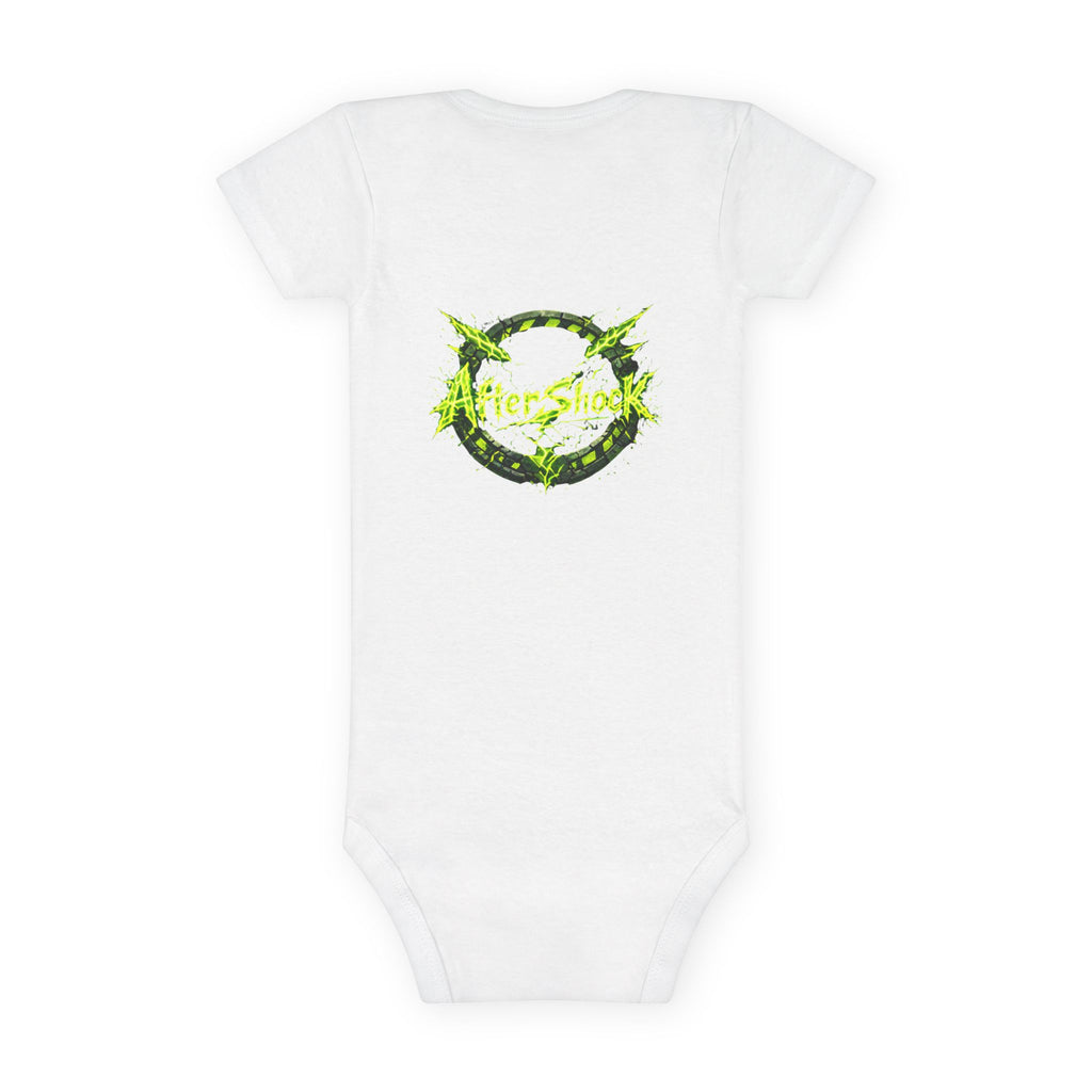 Onesie — 'AfterShock' Neon Green Logo Baby Bodysuit