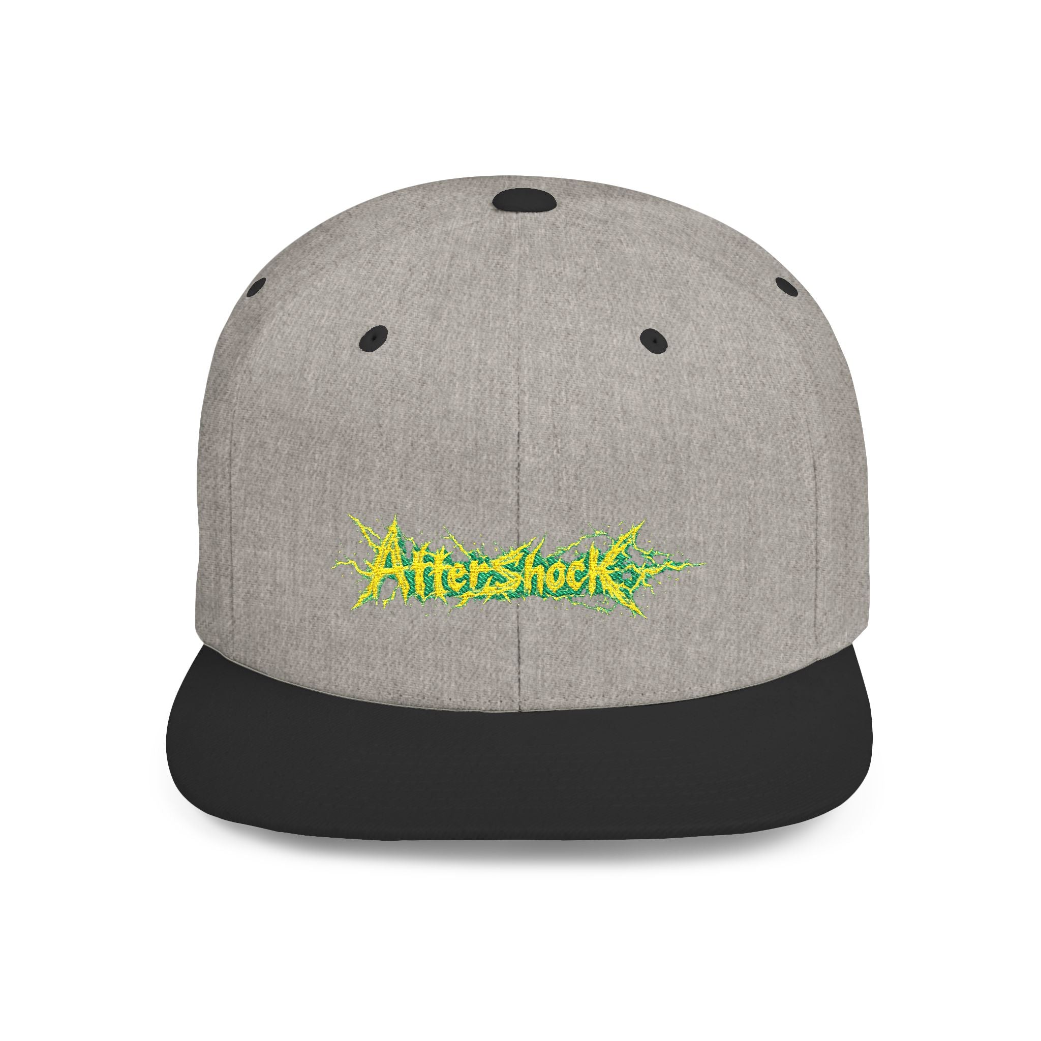 Flat Bill Snapback Hat — "Aftershock" Neon Splatter Streetwear Cap