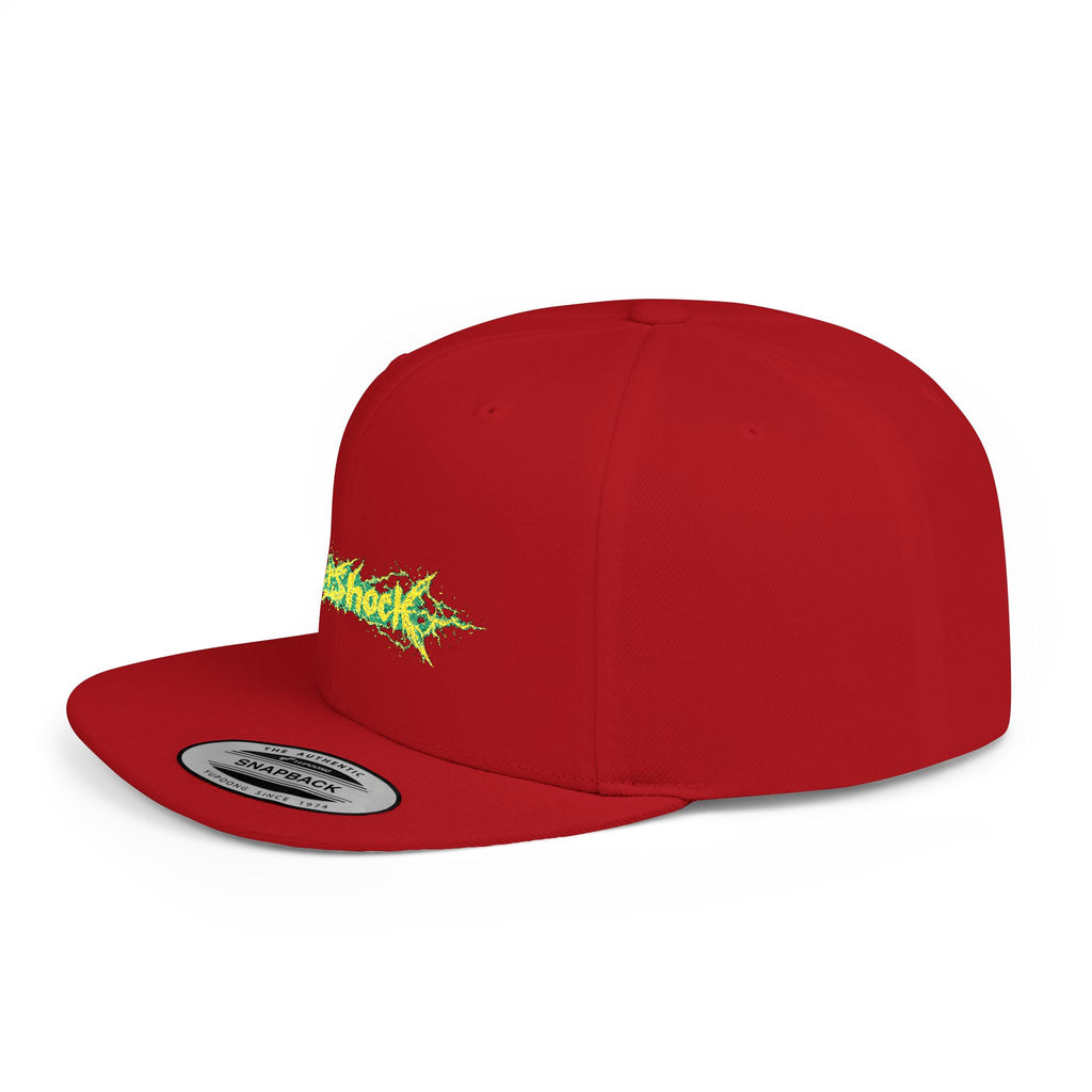 Flat Bill Snapback Hat — "Aftershock" Neon Splatter Streetwear Cap
