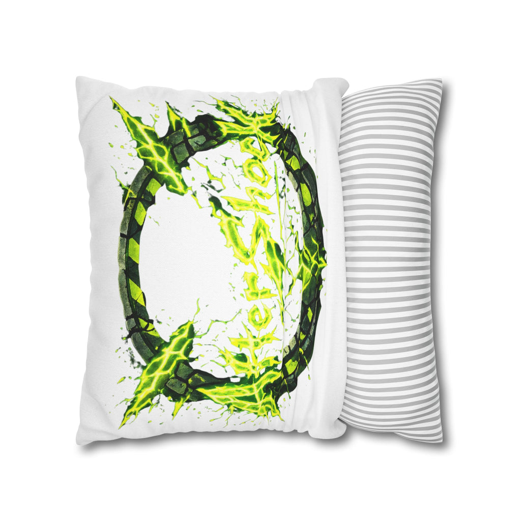 AfterShock Neon Lightning Circle Pillowcase — Spun Polyester Square Throw Pillow Cover