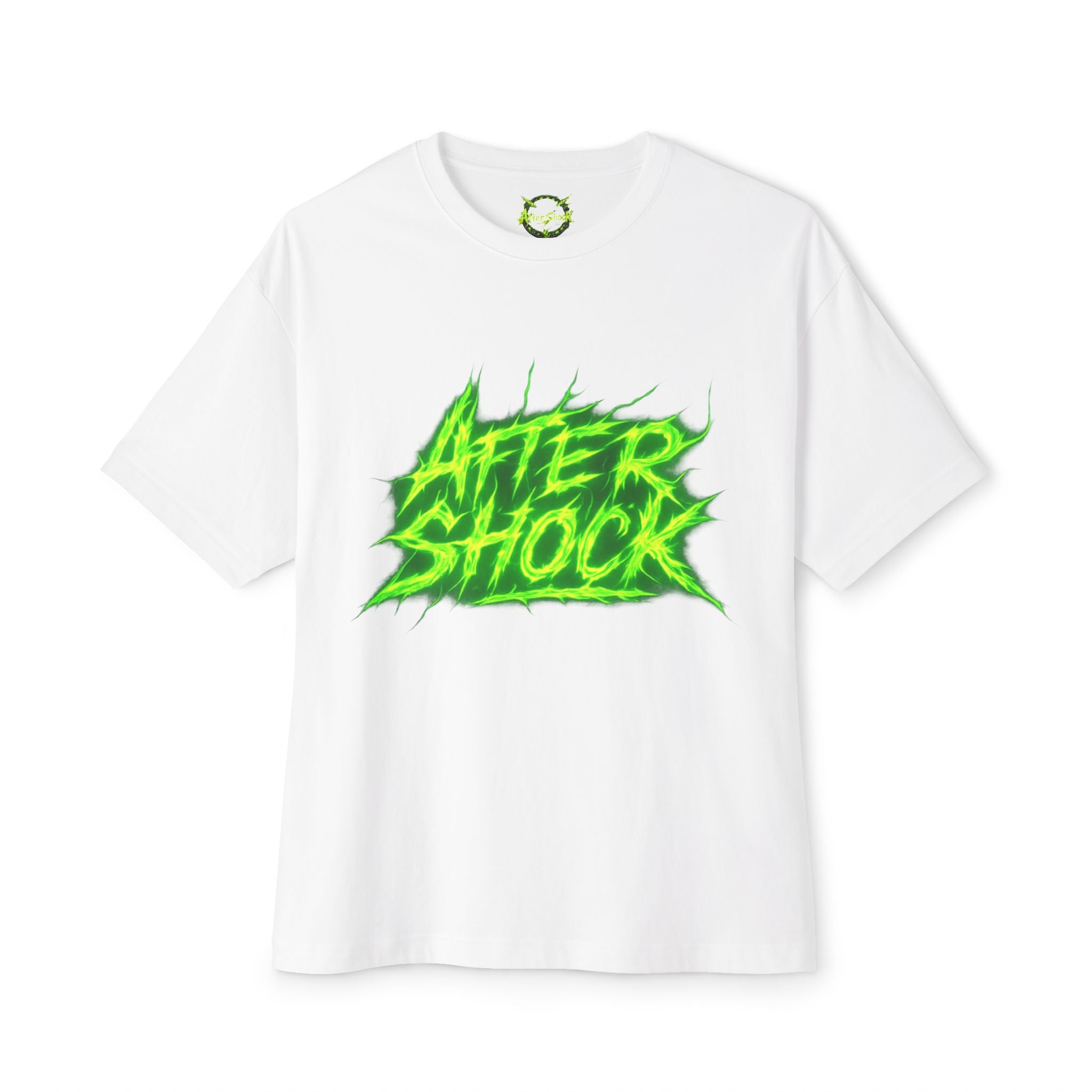 Aftershock Graphic Tee — Neon Green Skate/Punk Oversized Shirt