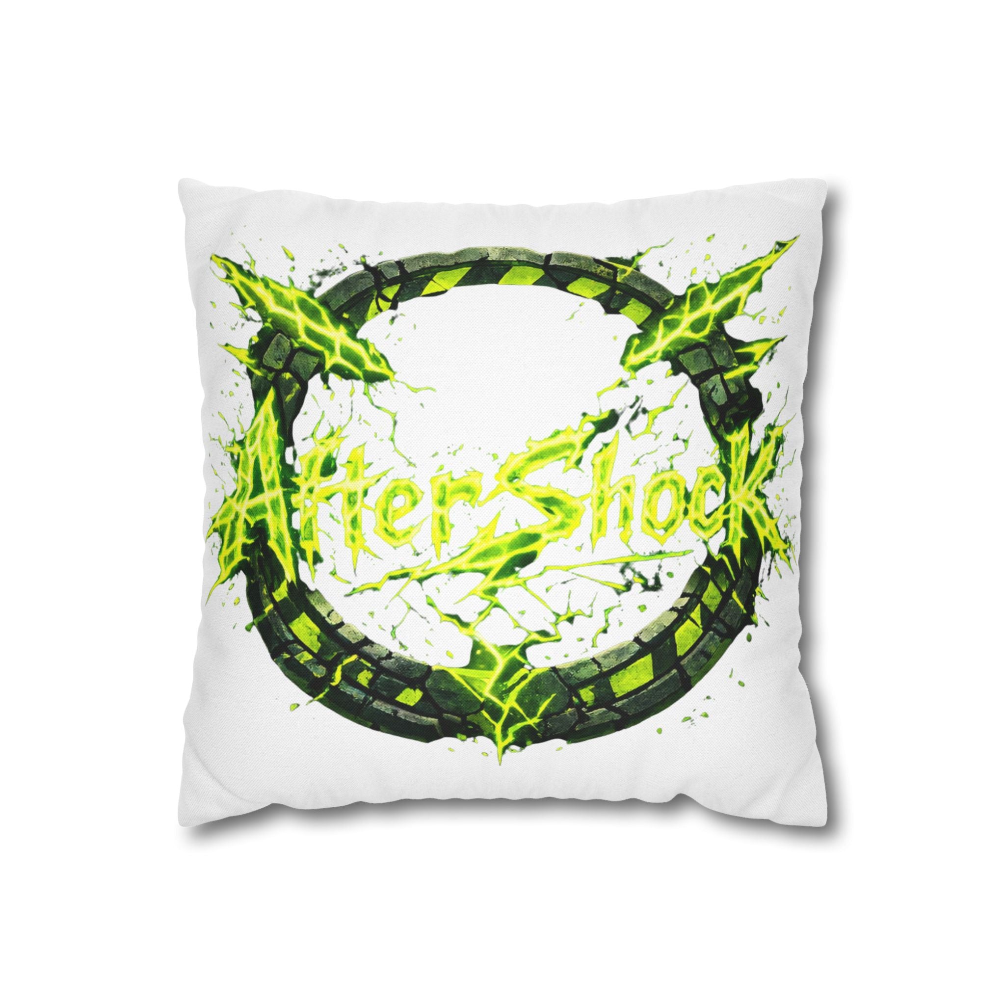 AfterShock Neon Lightning Circle Pillowcase — Spun Polyester Square Throw Pillow Cover