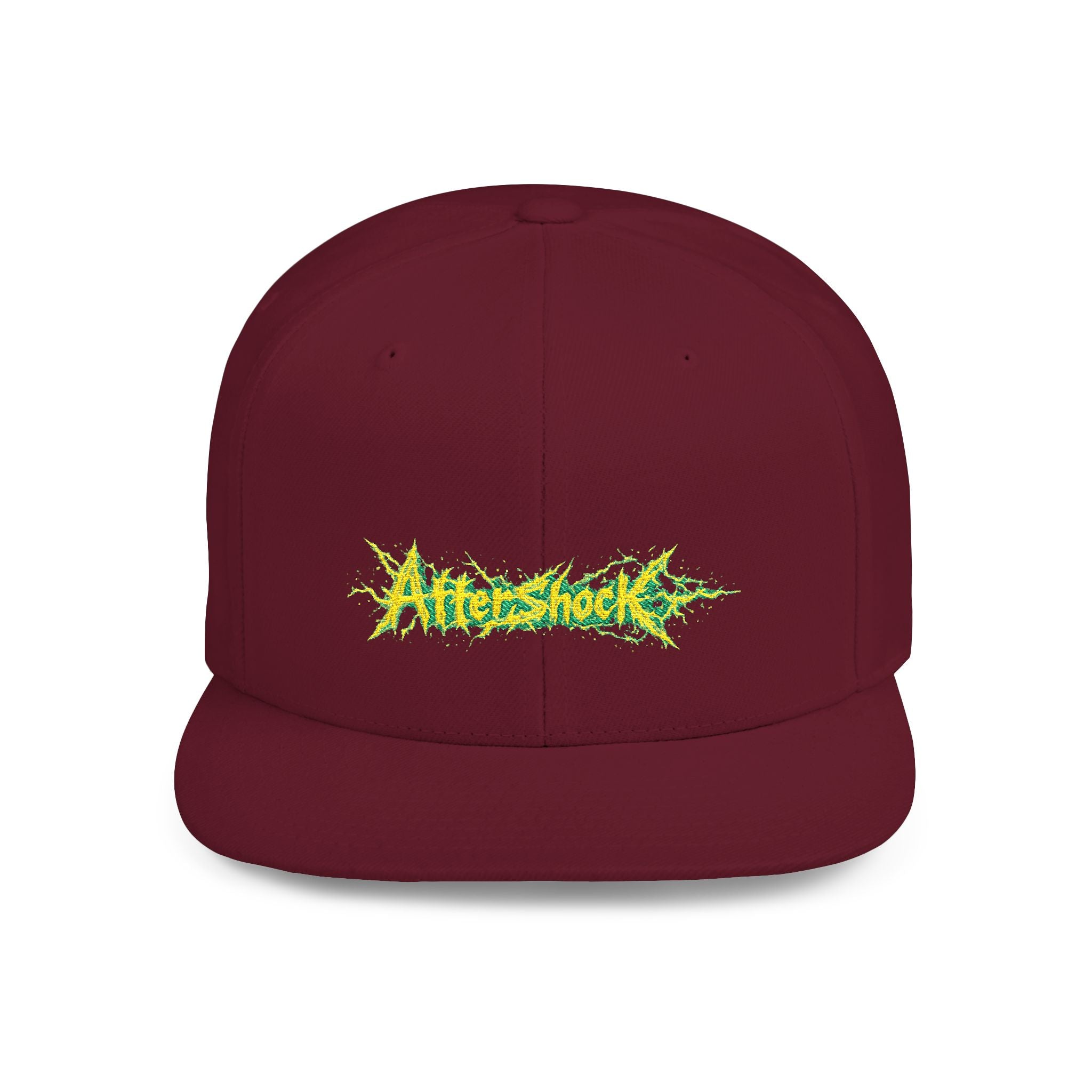 Flat Bill Snapback Hat — "Aftershock" Neon Splatter Streetwear Cap
