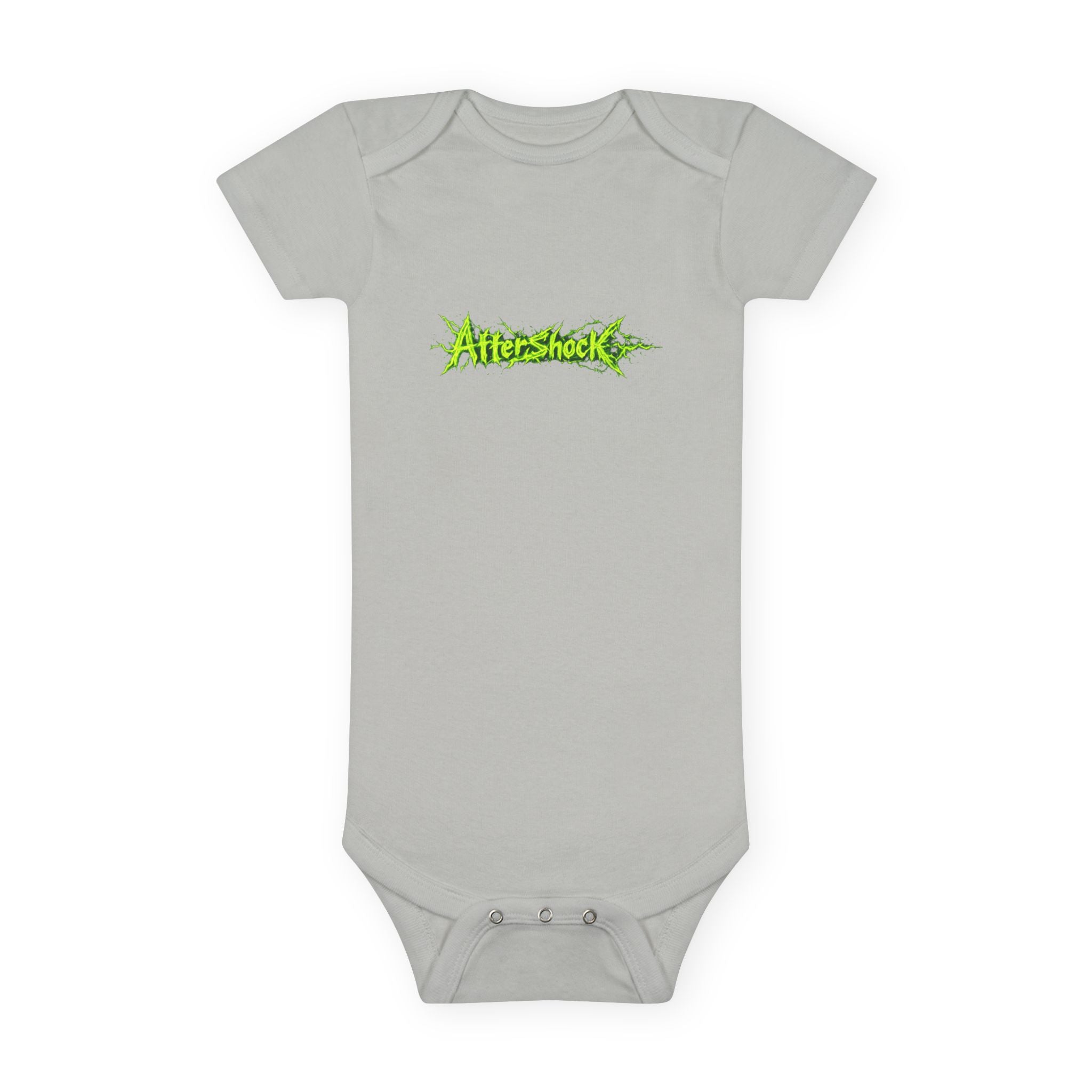 Onesie — 'AfterShock' Neon Green Logo Baby Bodysuit