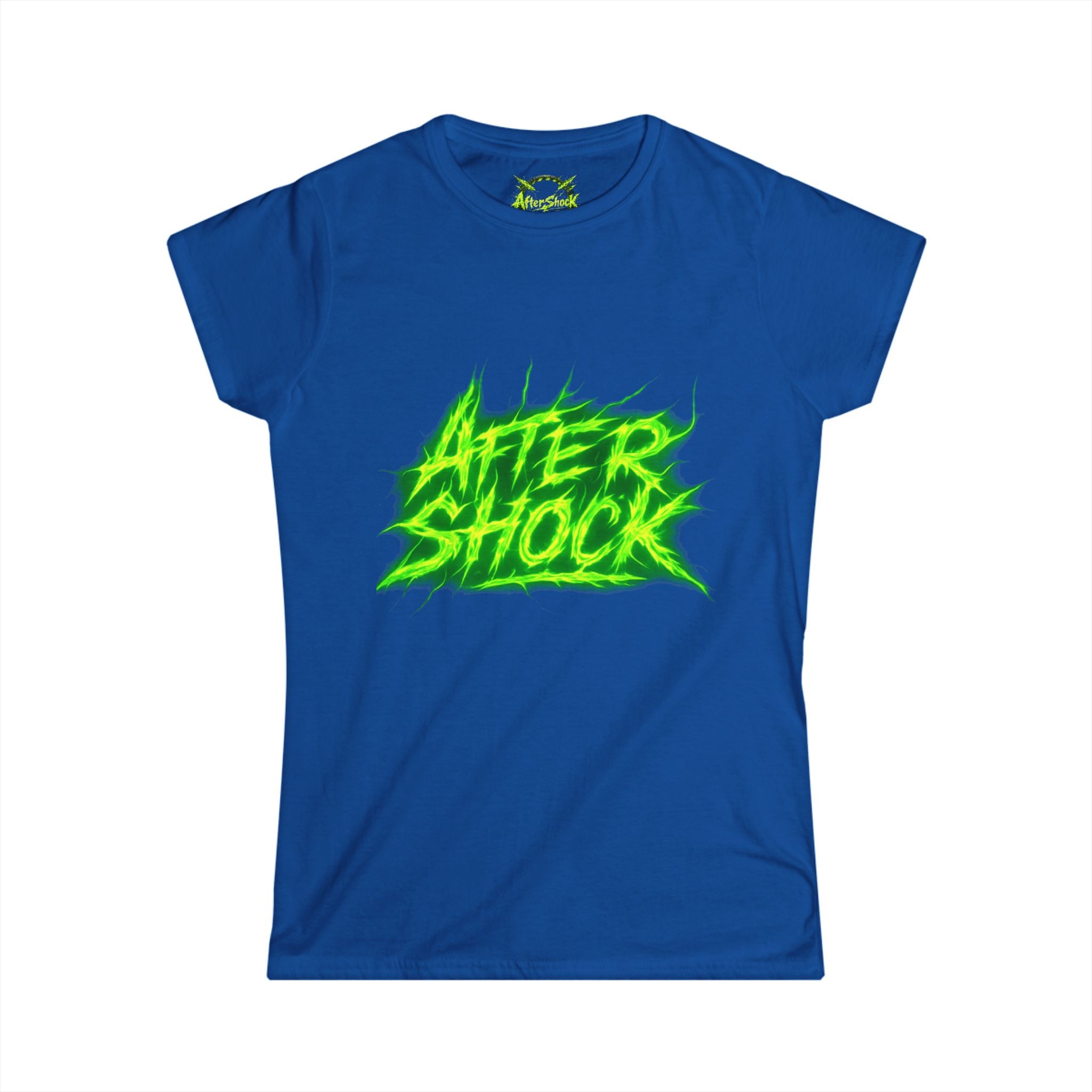 Aftershock Graphic Tee — Neon Green Grunge Women's T-Shirt