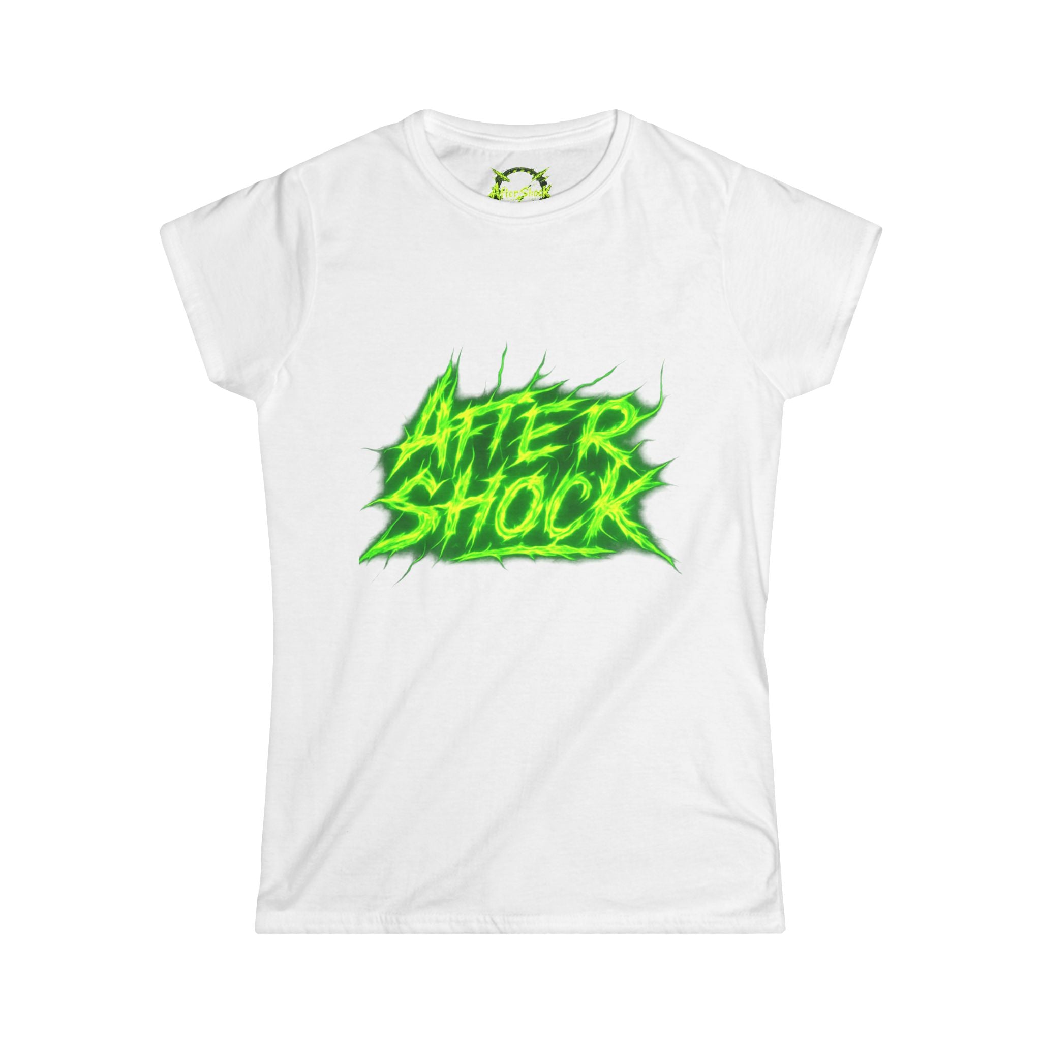 Aftershock Graphic Tee — Neon Green Grunge Women's T-Shirt