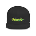 Flat Bill Snapback Hat — "Aftershock" Neon Splatter Streetwear Cap