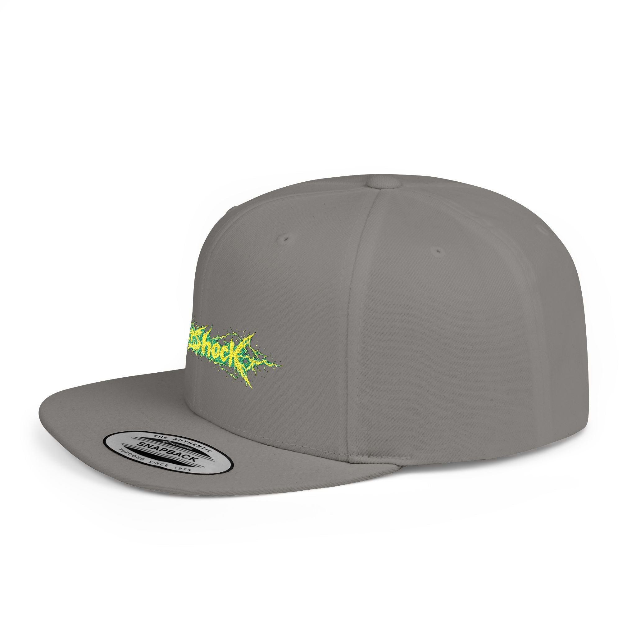 Flat Bill Snapback Hat — "Aftershock" Neon Splatter Streetwear Cap