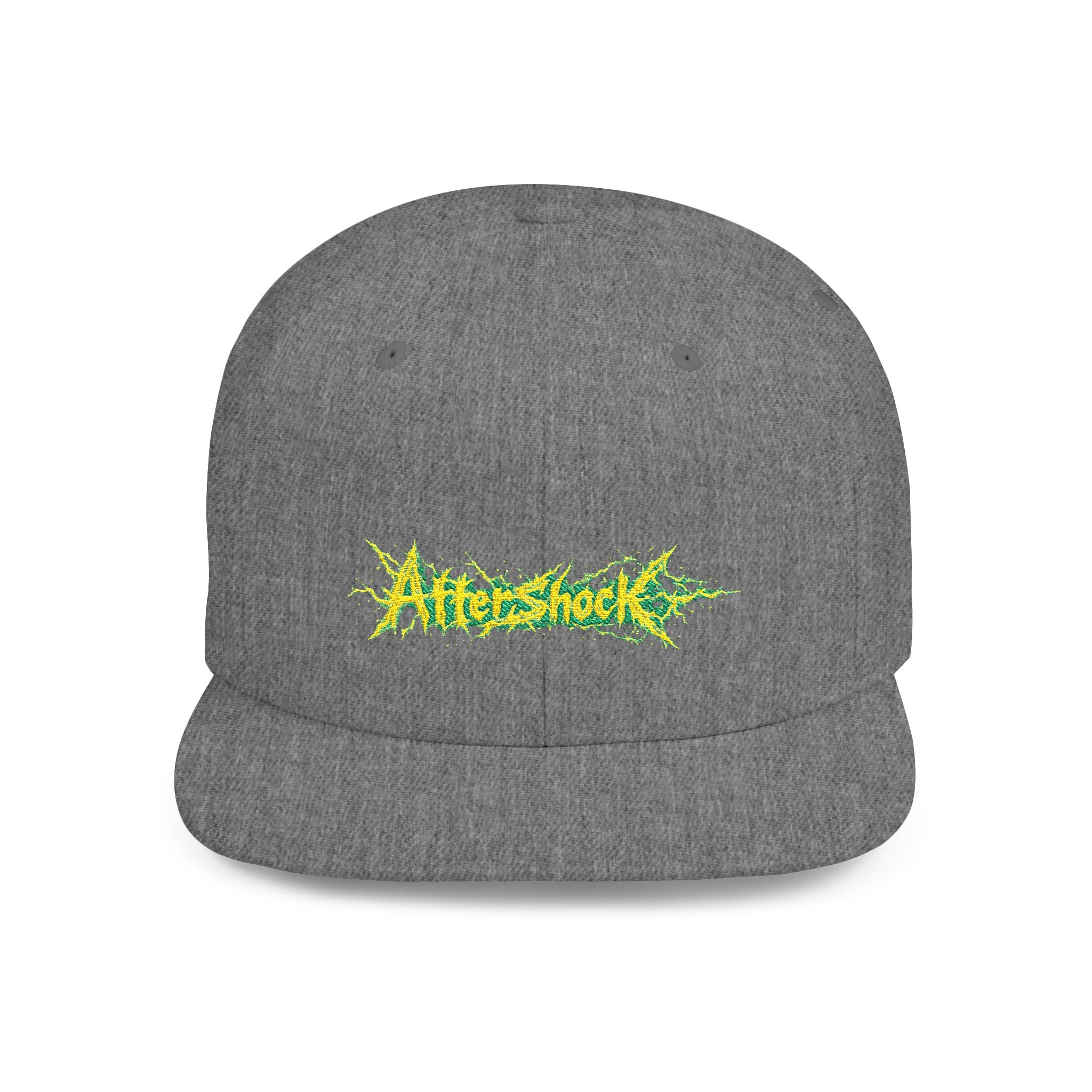 Flat Bill Snapback Hat — "Aftershock" Neon Splatter Streetwear Cap