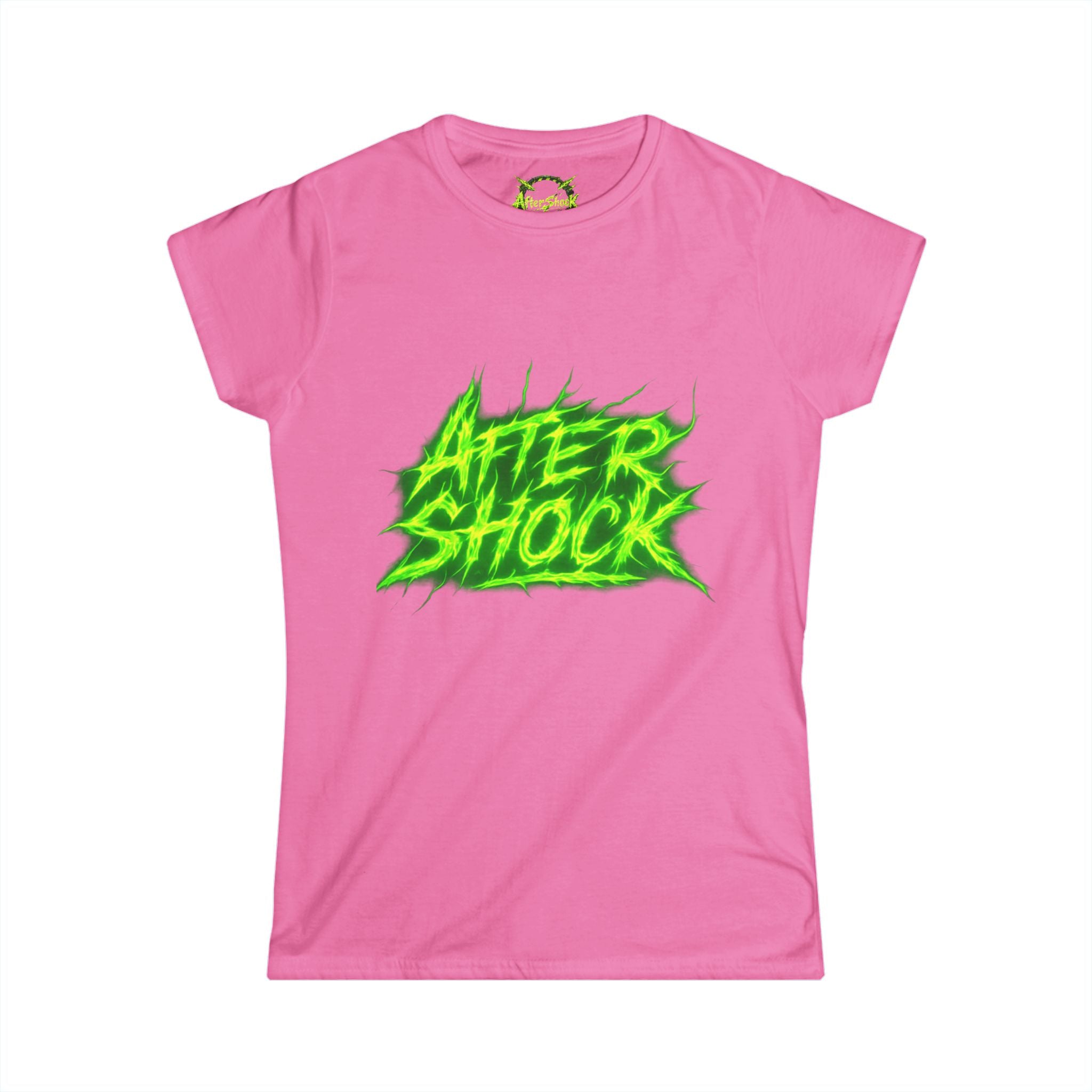 Aftershock Graphic Tee — Neon Green Grunge Women's T-Shirt