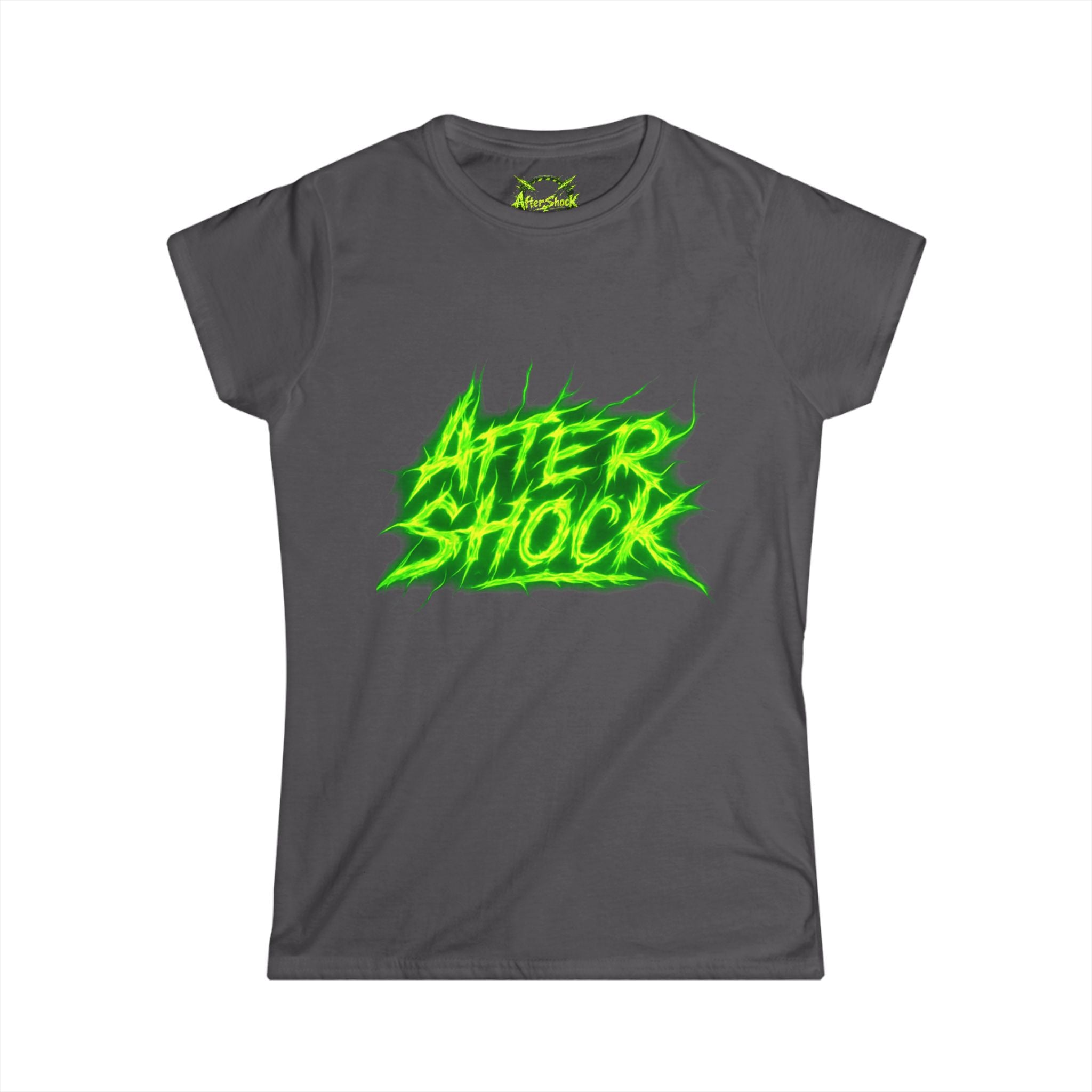Aftershock Graphic Tee — Neon Green Grunge Women's T-Shirt