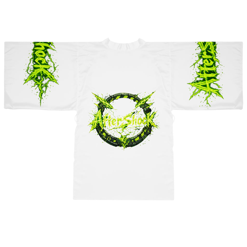 Kimono Robe — Green Grunge 'Aftershock' Logo AOP