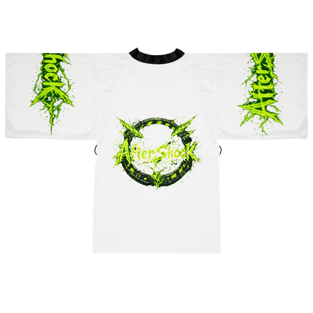 Kimono Robe — Green Grunge 'Aftershock' Logo AOP