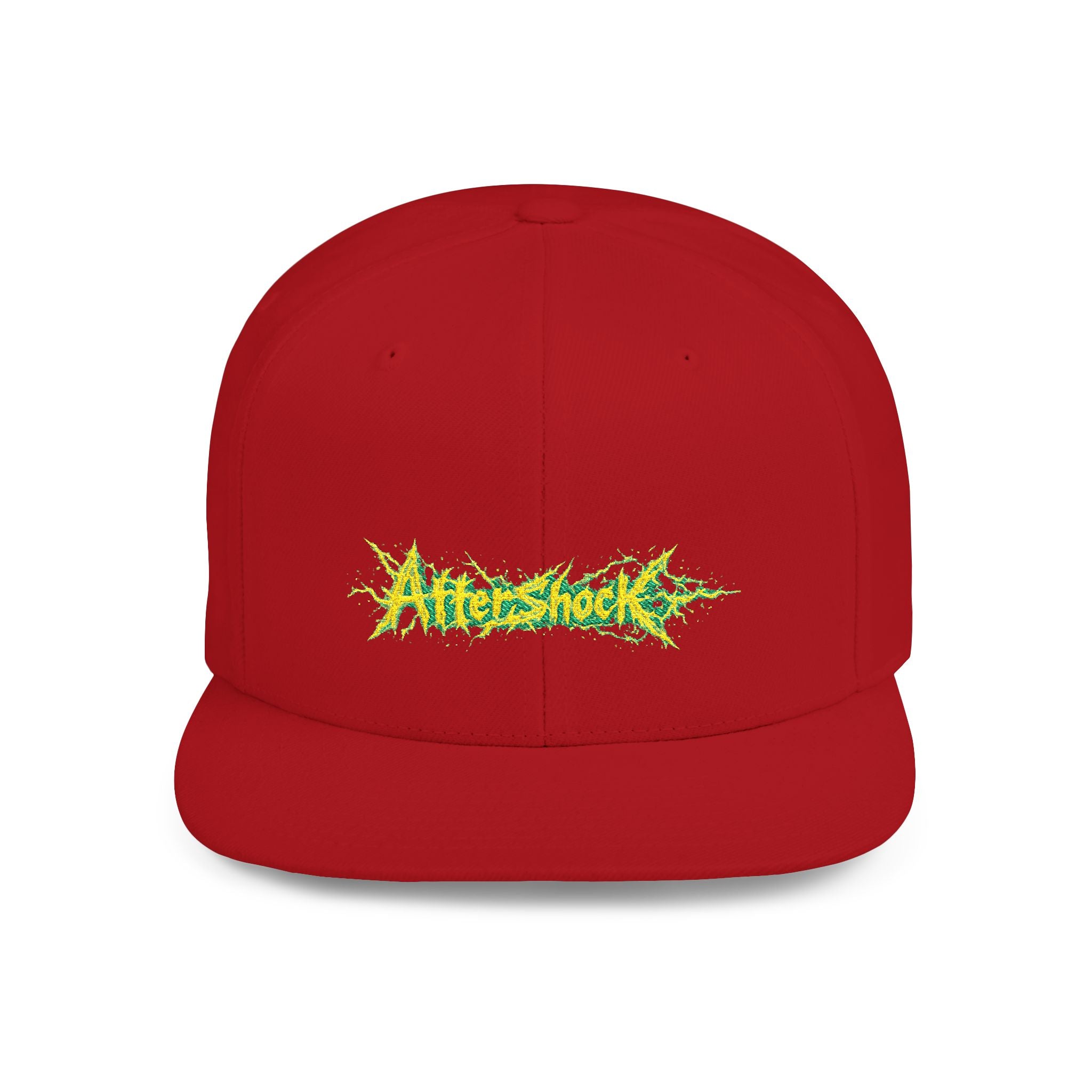 Flat Bill Snapback Hat — "Aftershock" Neon Splatter Streetwear Cap