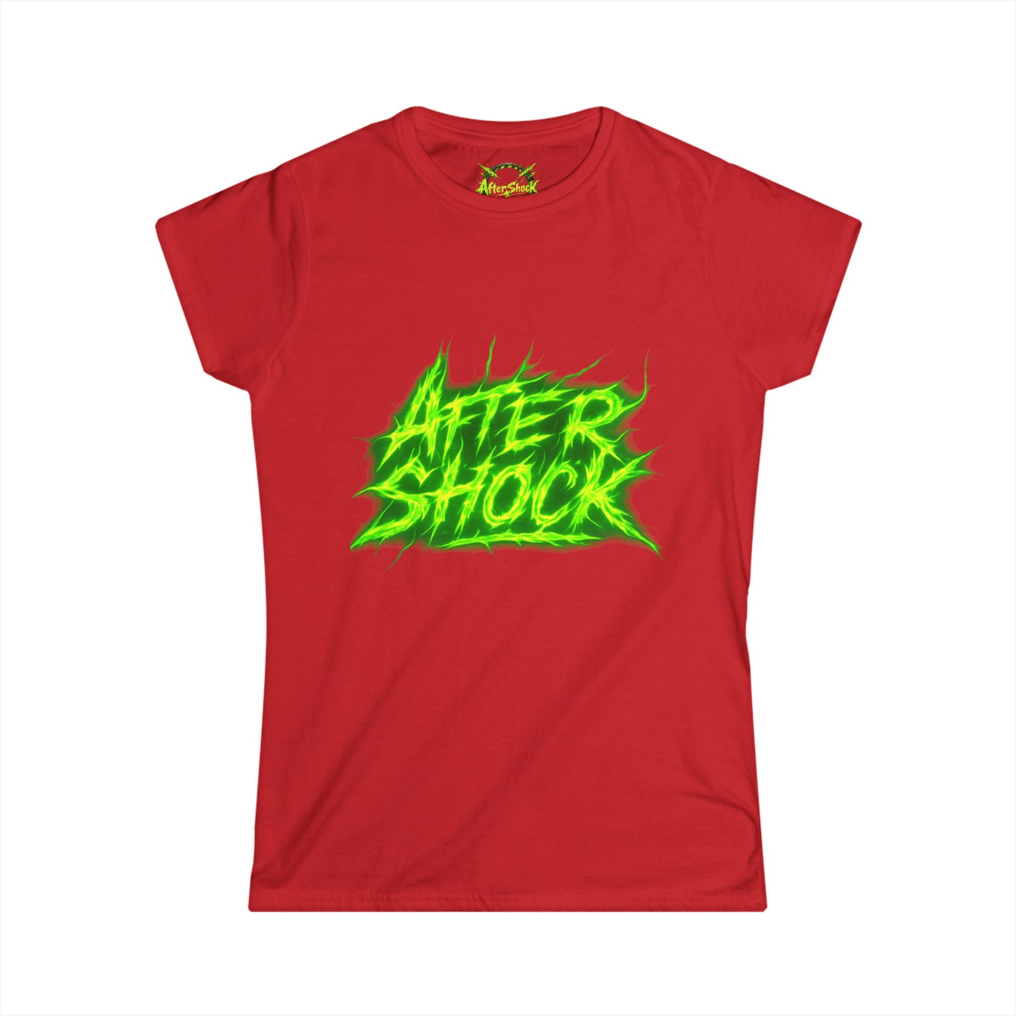Aftershock Graphic Tee — Neon Green Grunge Women's T-Shirt