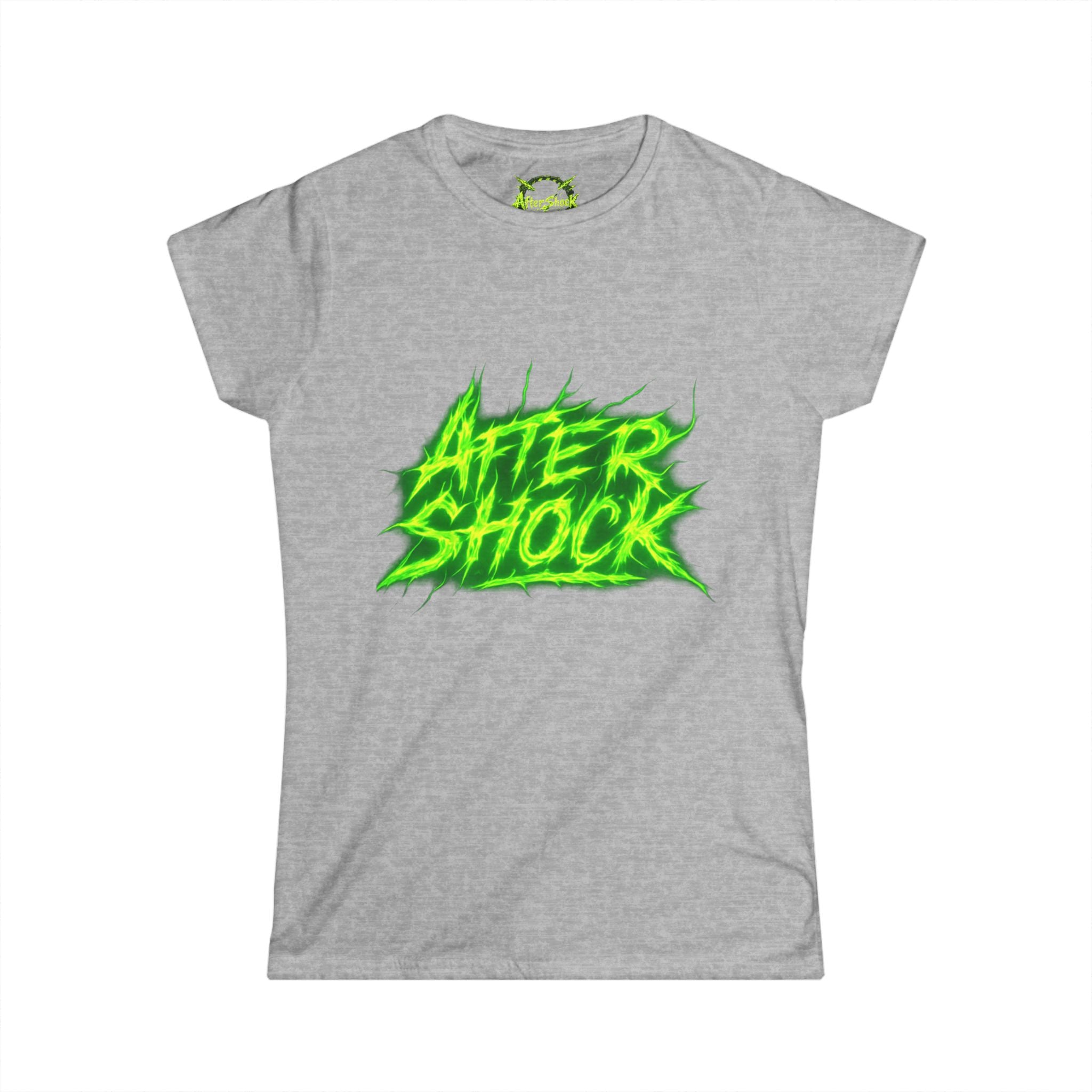 Aftershock Graphic Tee — Neon Green Grunge Women's T-Shirt