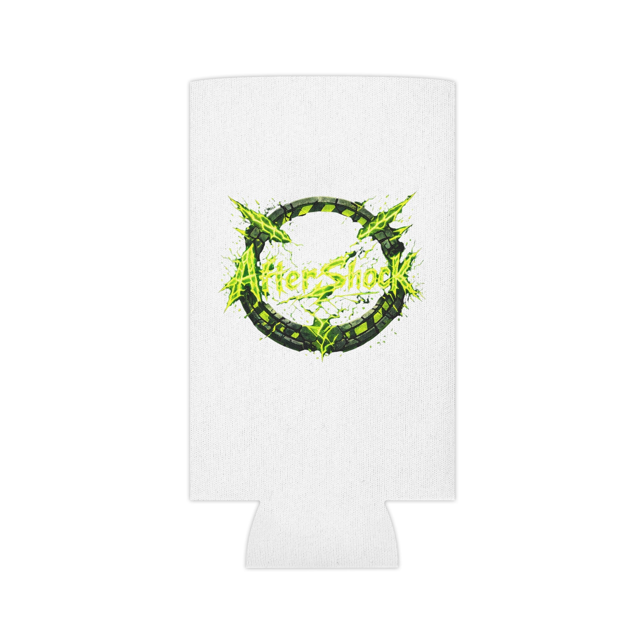Can Cooler — Neon Green After Shock Logo Cooler (beer koozie)